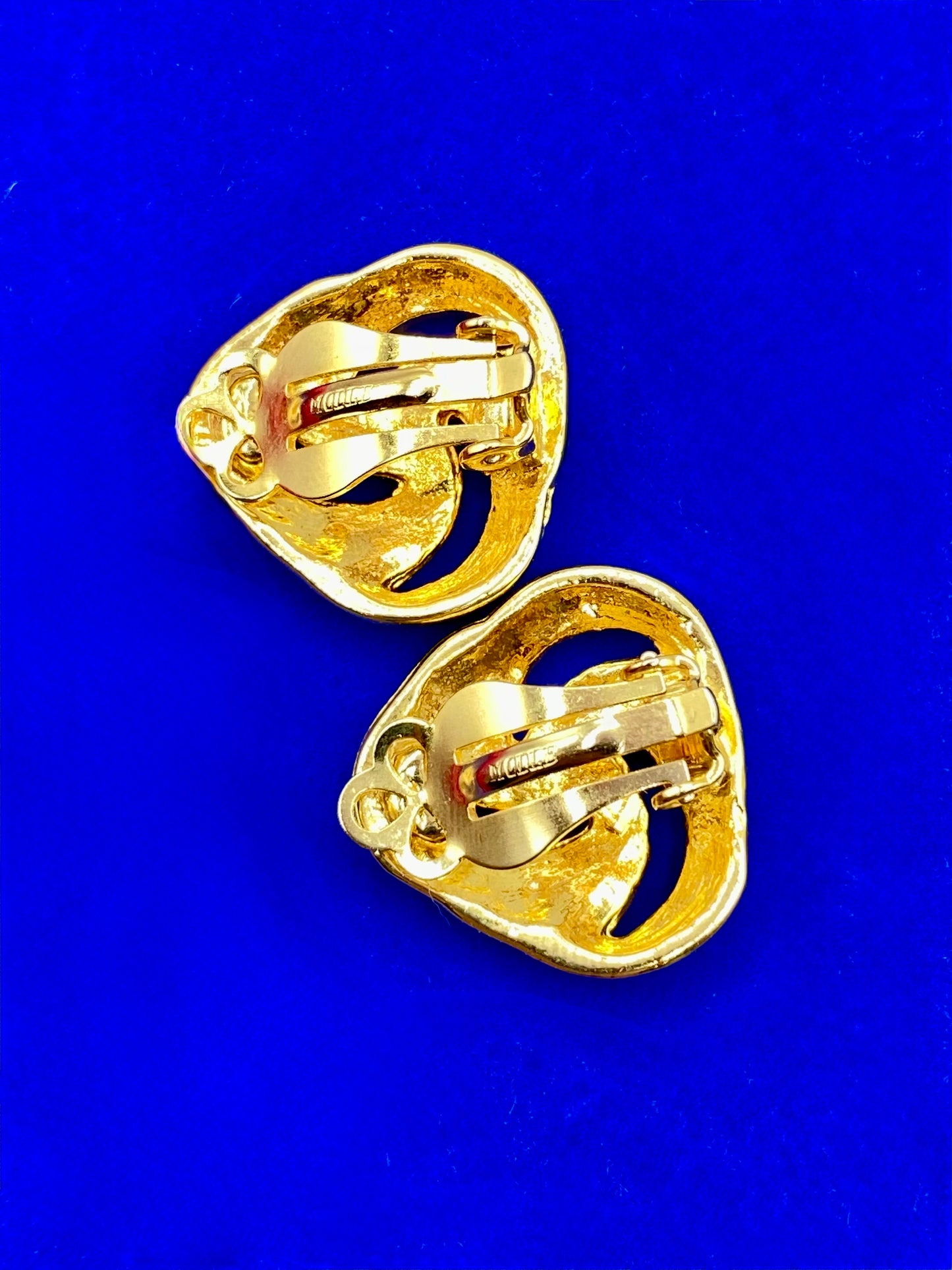 Vintage Module Green & Blue Enamel Clip Ons
