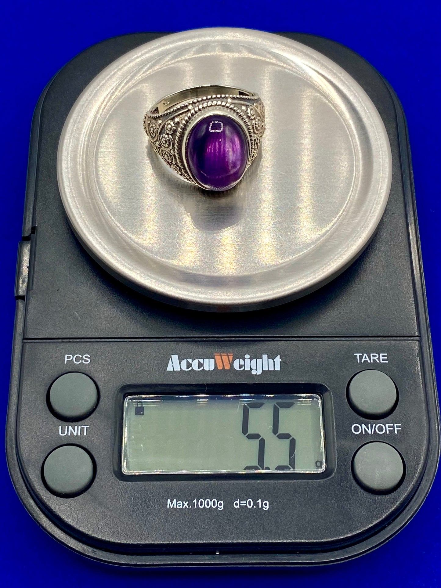 Sterling Silver Amethyst Cabochon Ring