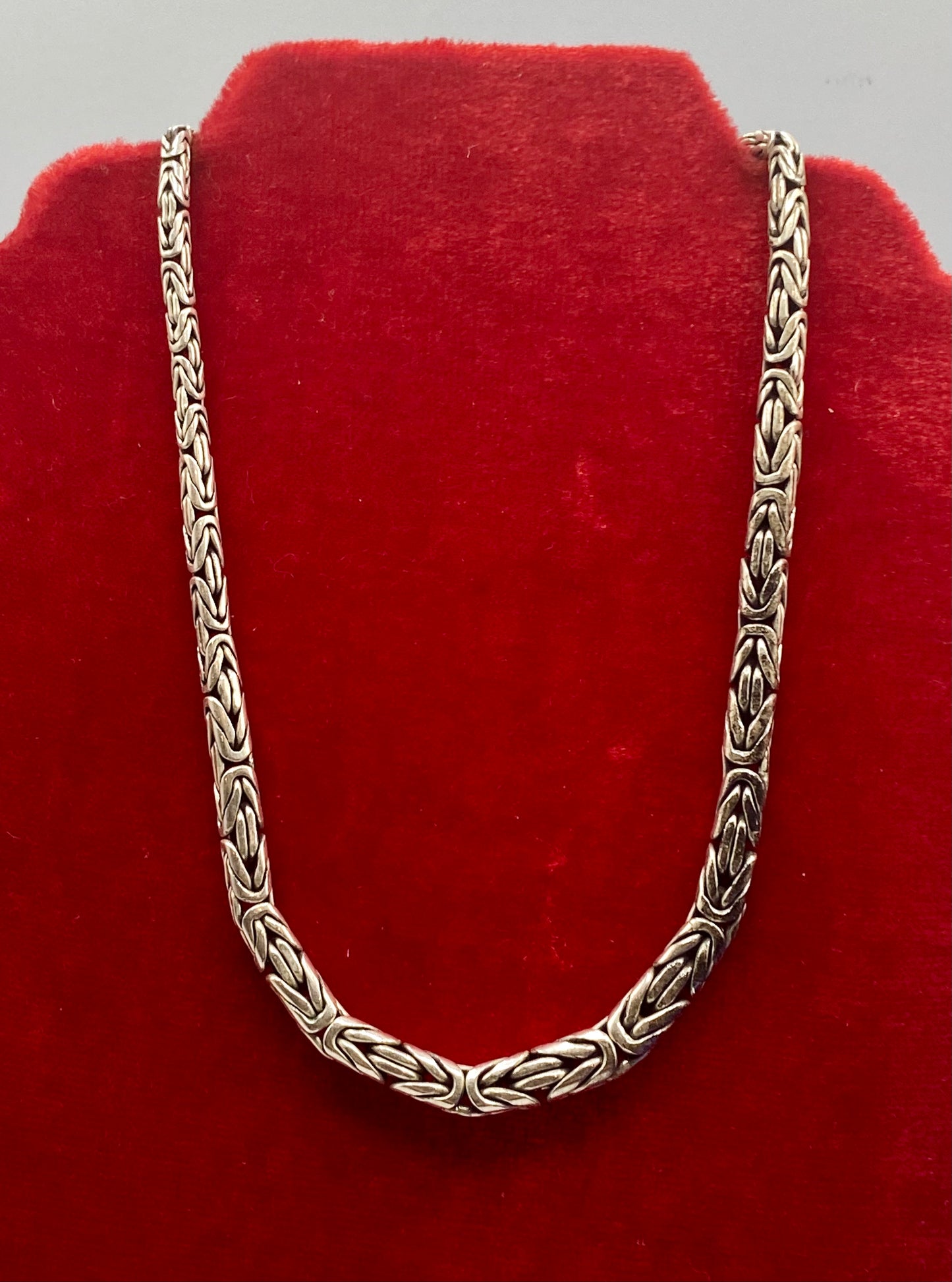 Sterling Silver BA Byzantine Chain Necklace