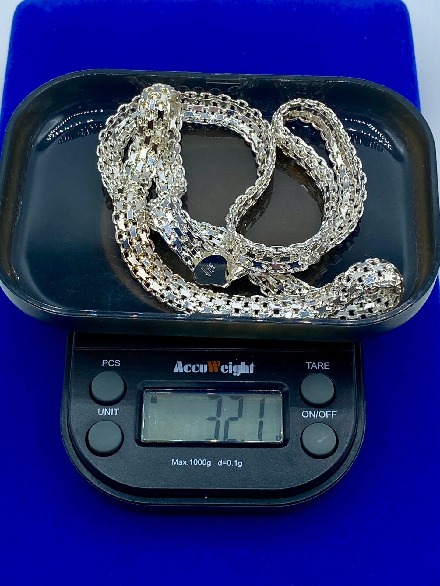 Sterling Silver Milor Italy Flat Braided Chain Necklace