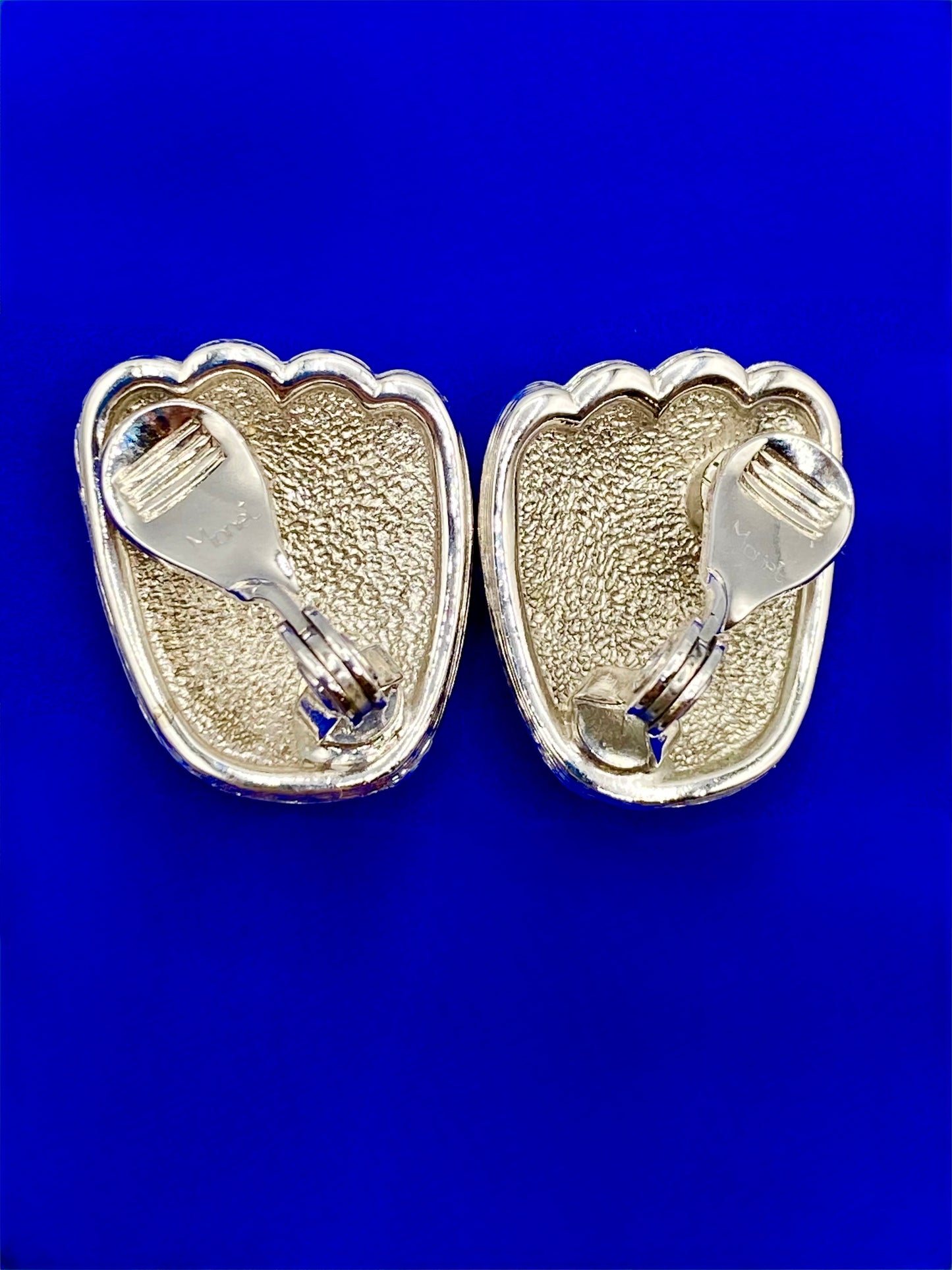 Vintage Monet Silver Tone Clip Ons