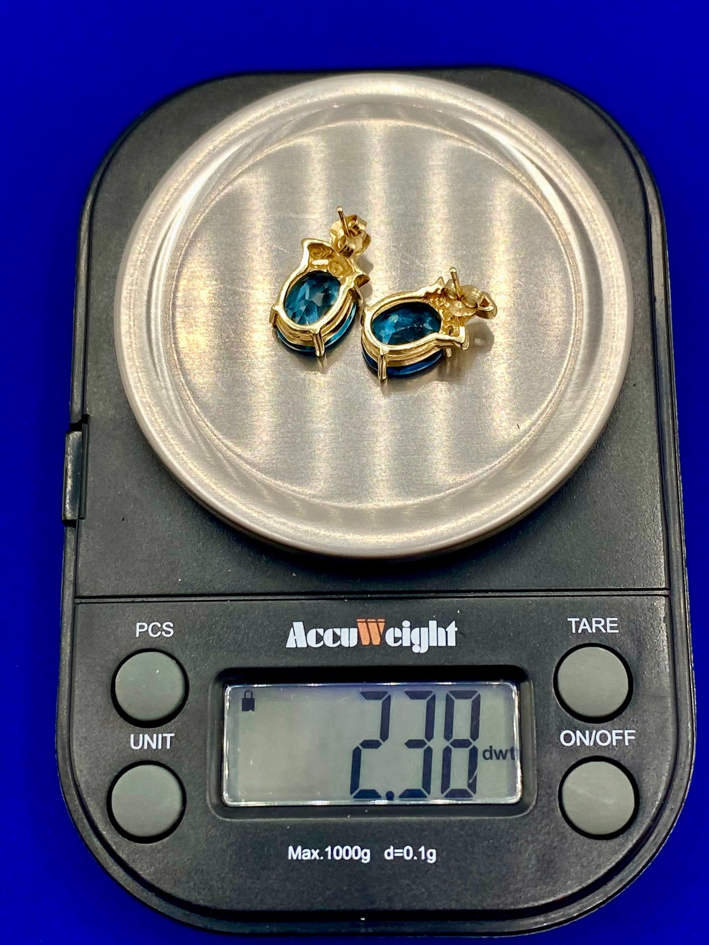 14K Gold Topaz Earrings