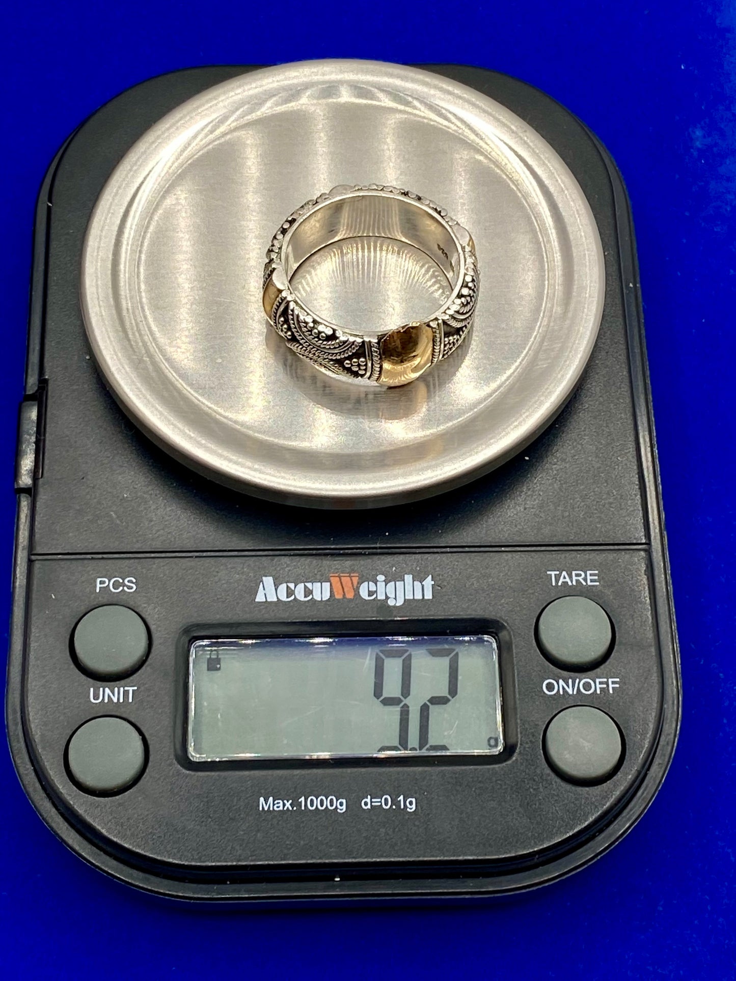 SUARTI BA Bali 18k Gold & Sterling Silver Scroll Cigar Band Ring