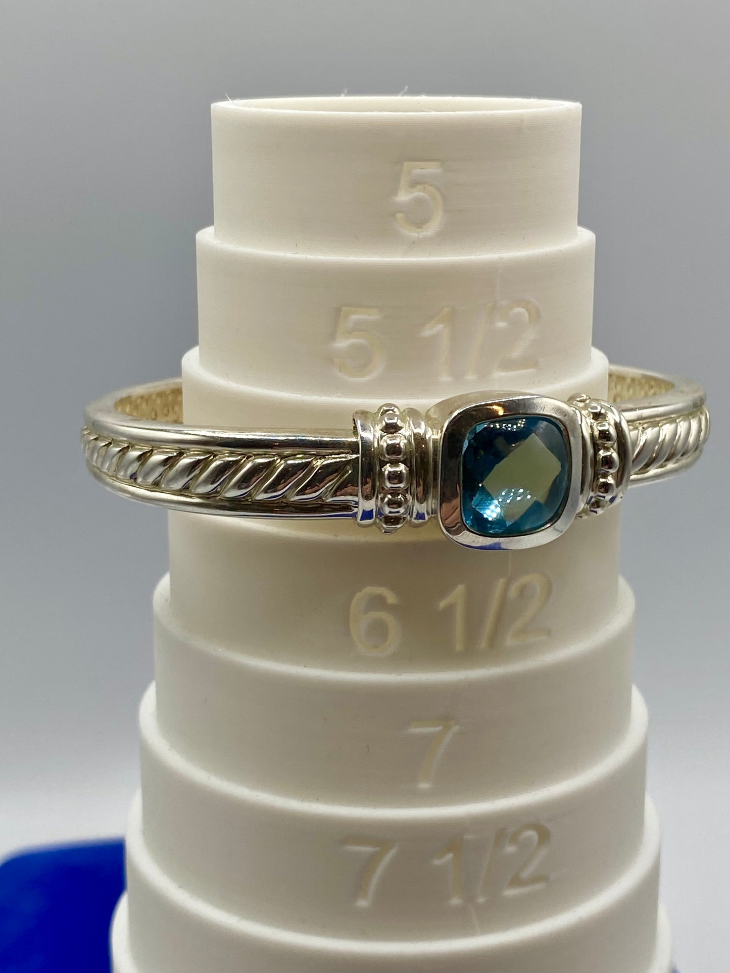 Judith Ripka Sterling Silver Blue Topaz Cuff Bracelet