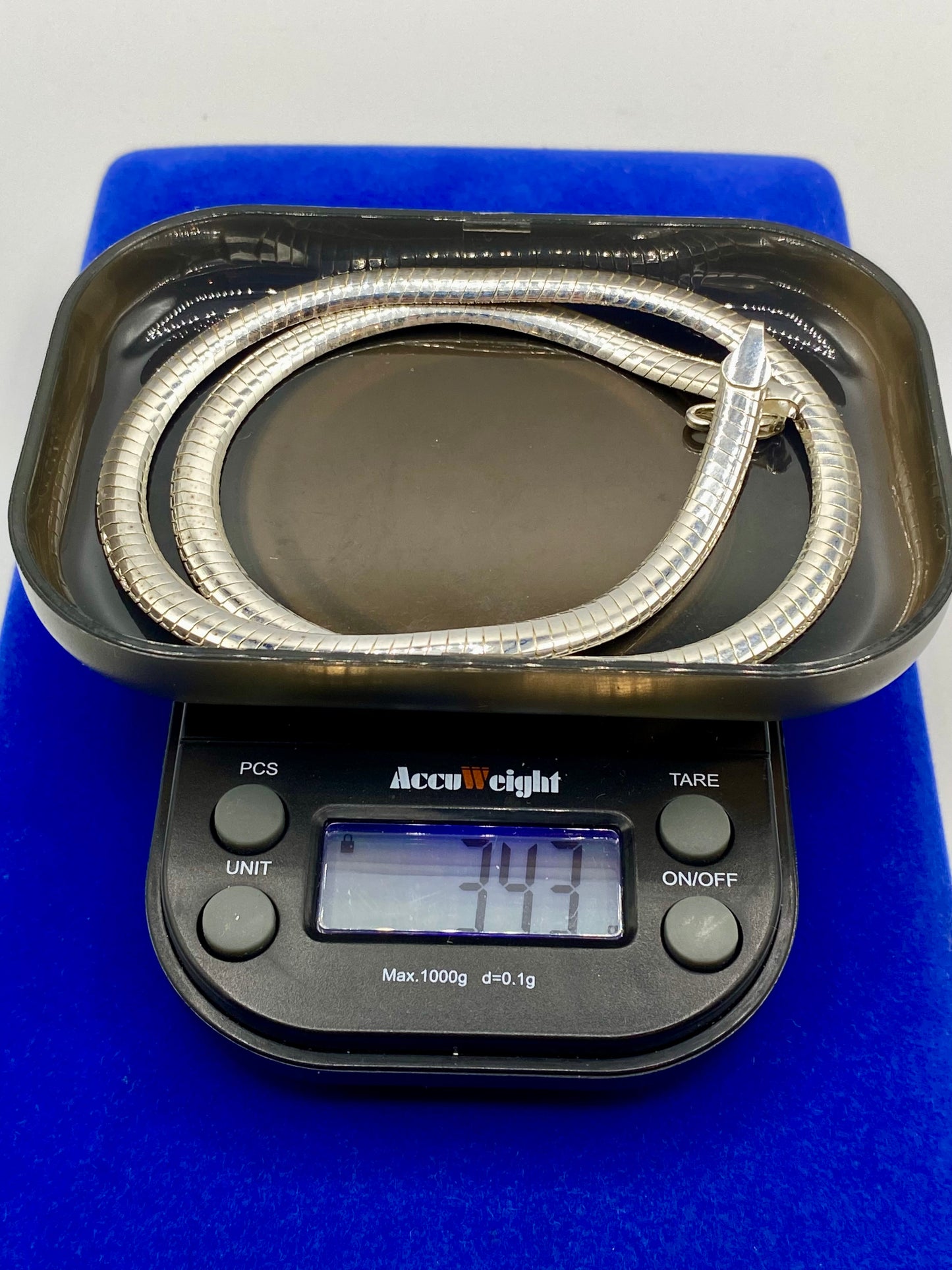 Sterling Silver Milor Italy Omega Snake Chain Necklace