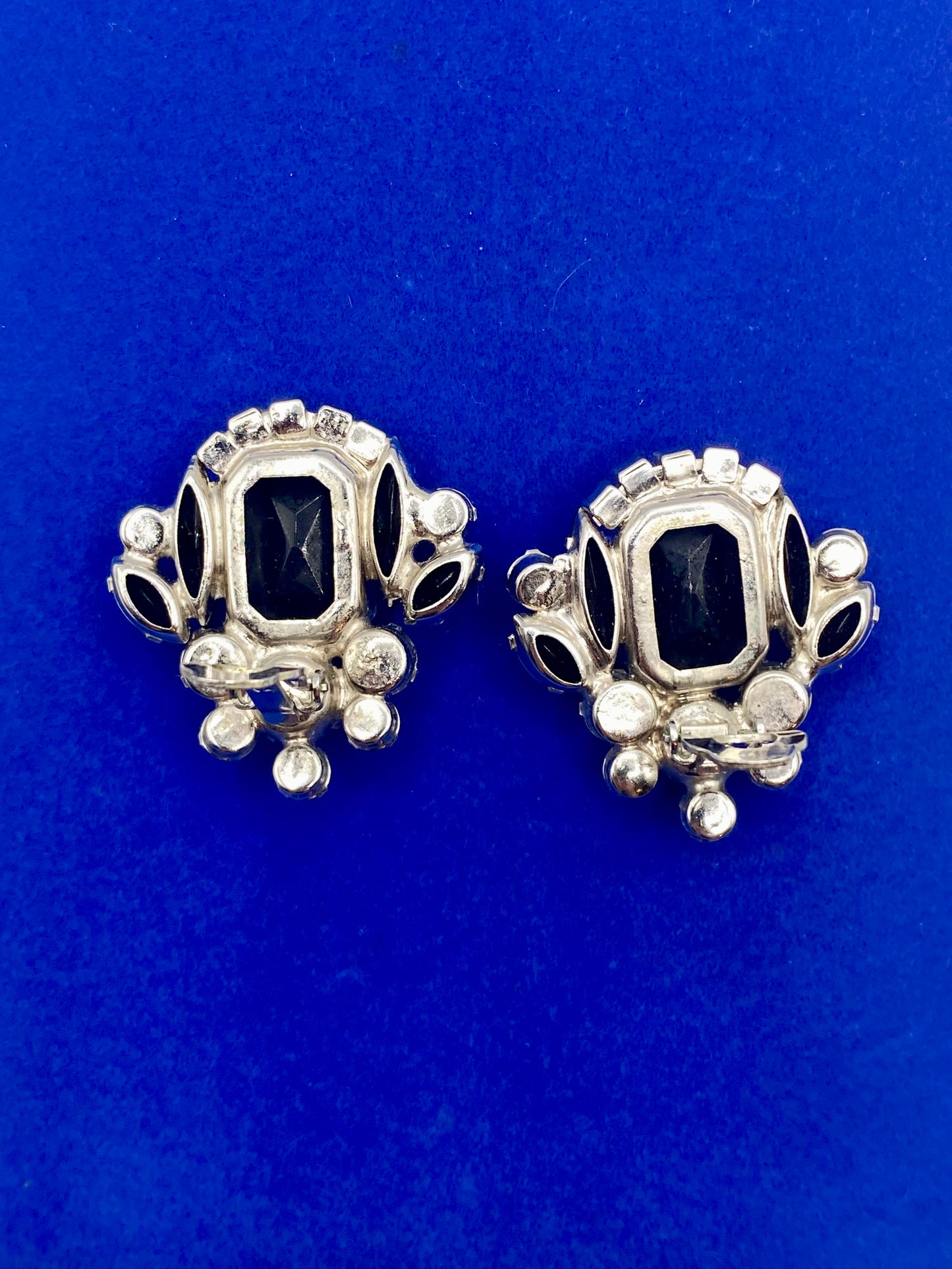 Juliana D&E Black & AB Silver Tone Clip Ons