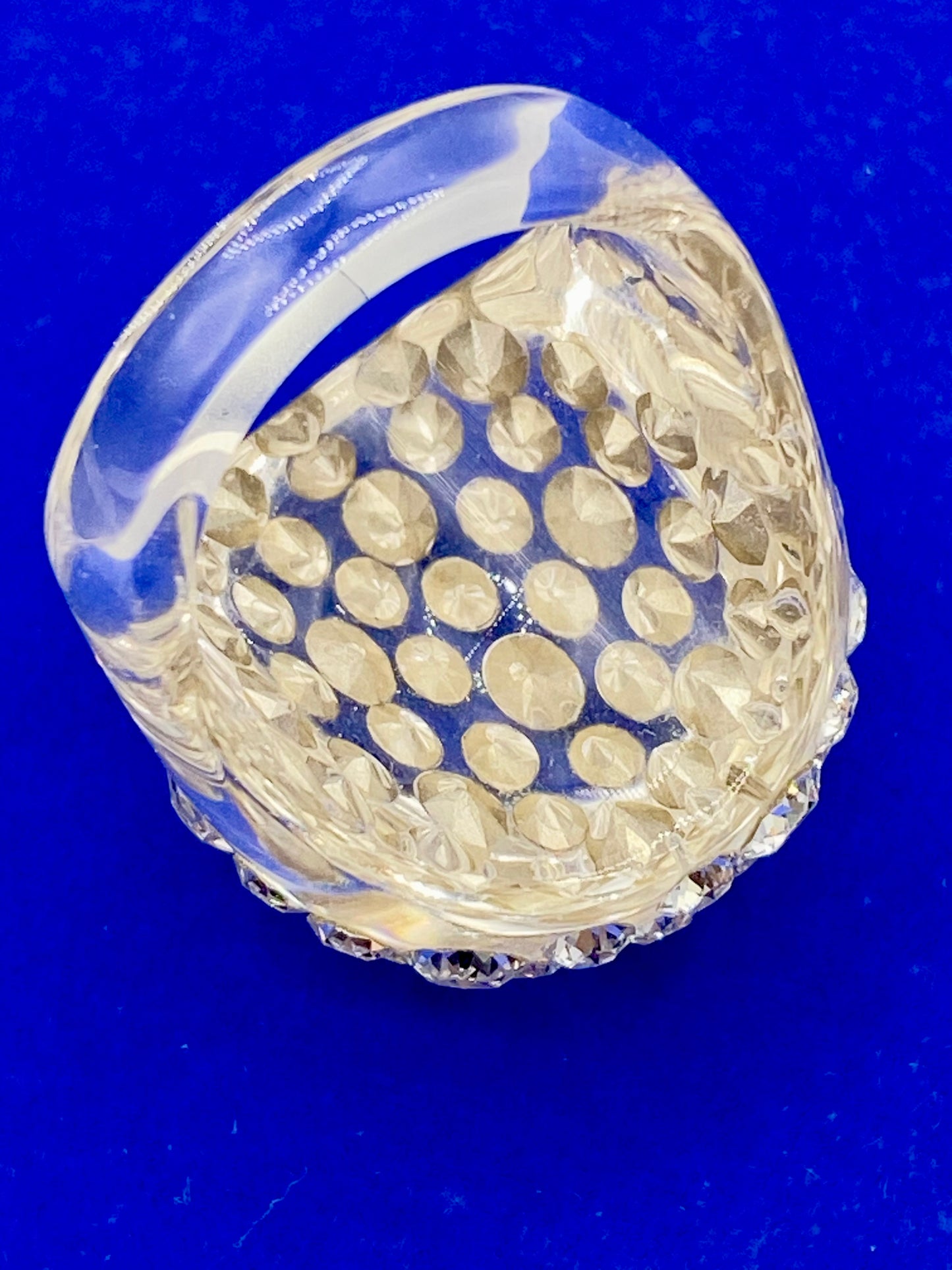 Dome Rhinestone Lucite Ring