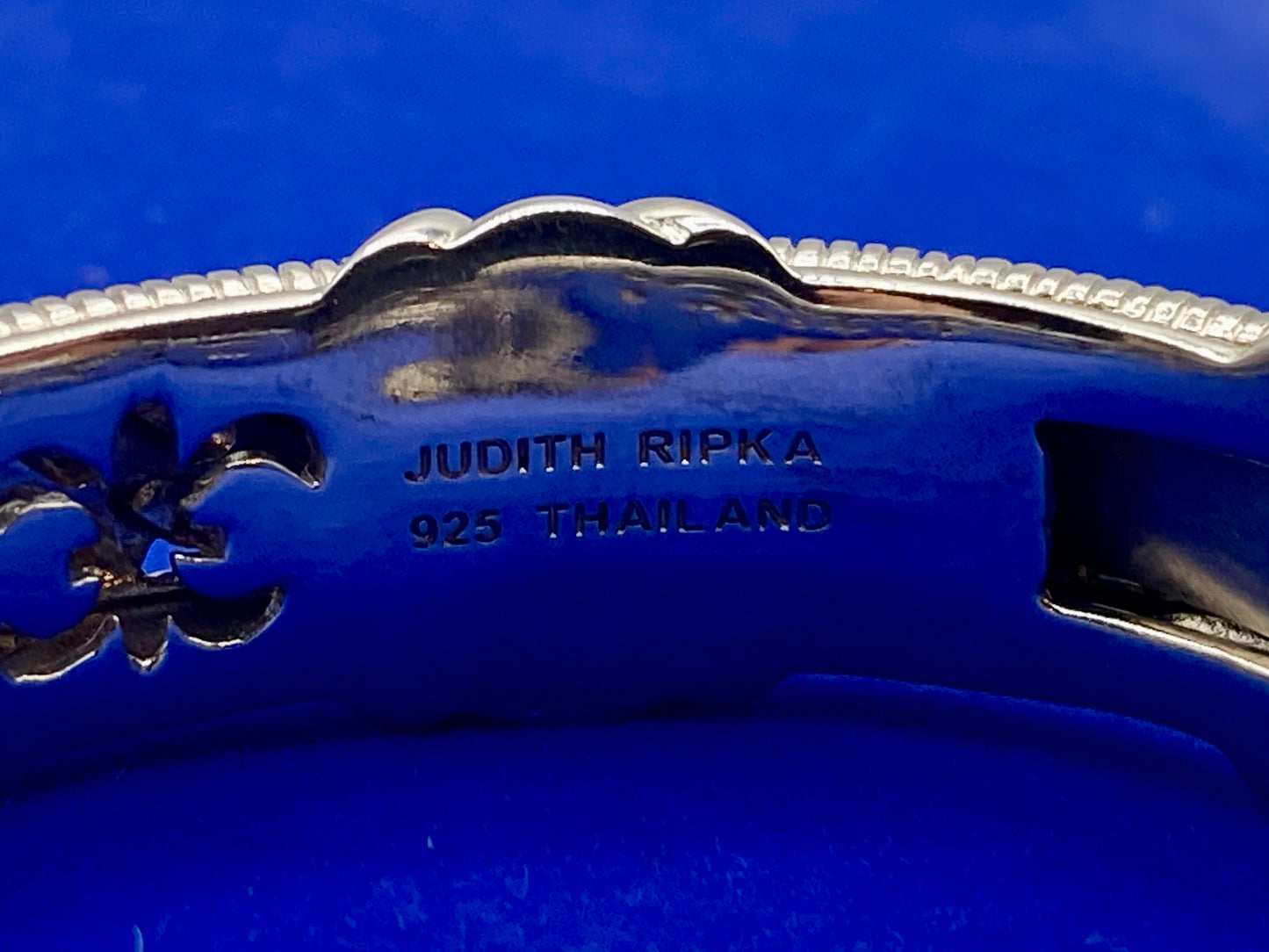 Judith Ripka Sterling Silver Purple Amethyst Hinged Cuff Bracelet