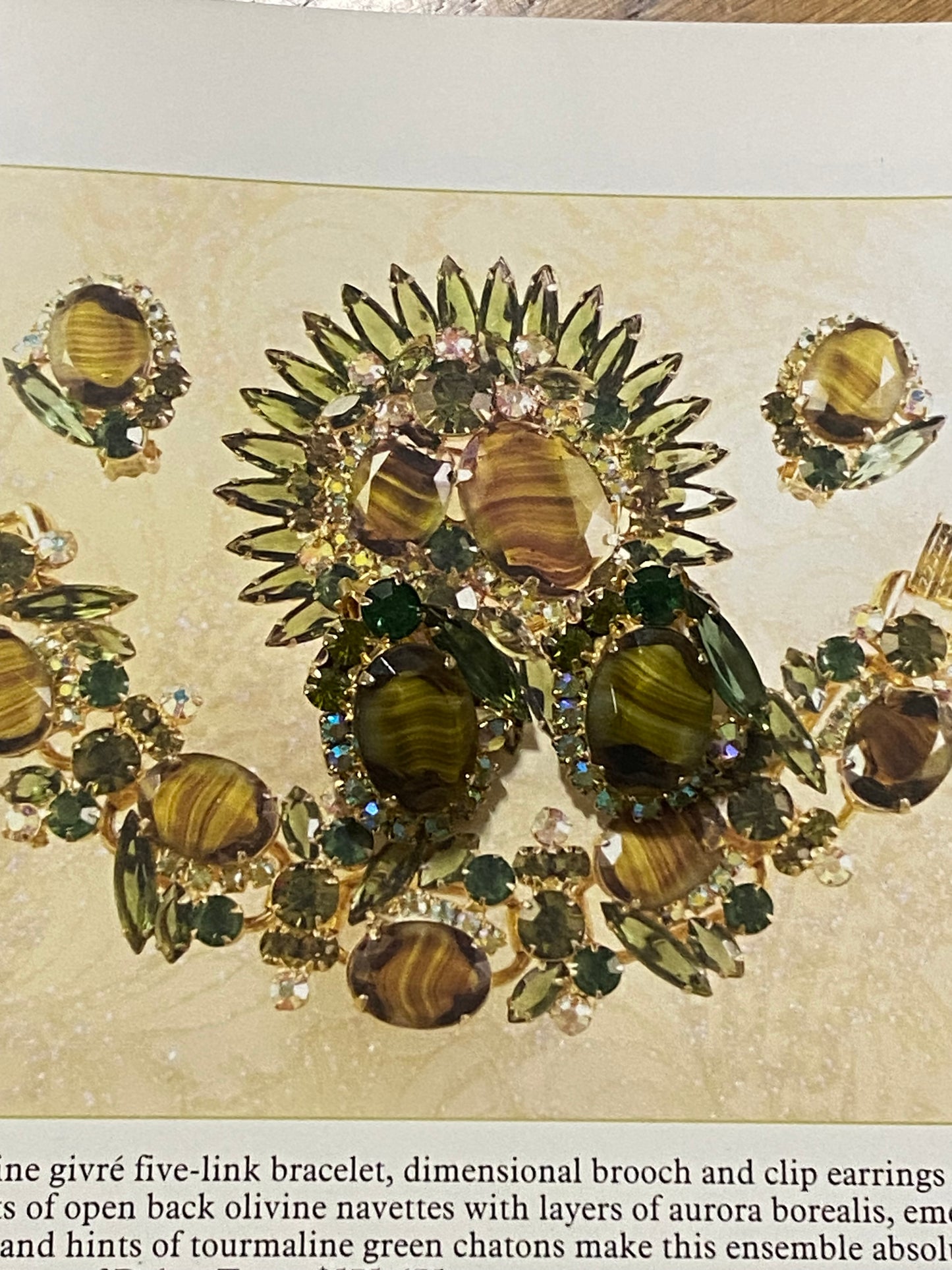 Juliana D&E Green Rhinestone Clip Ons