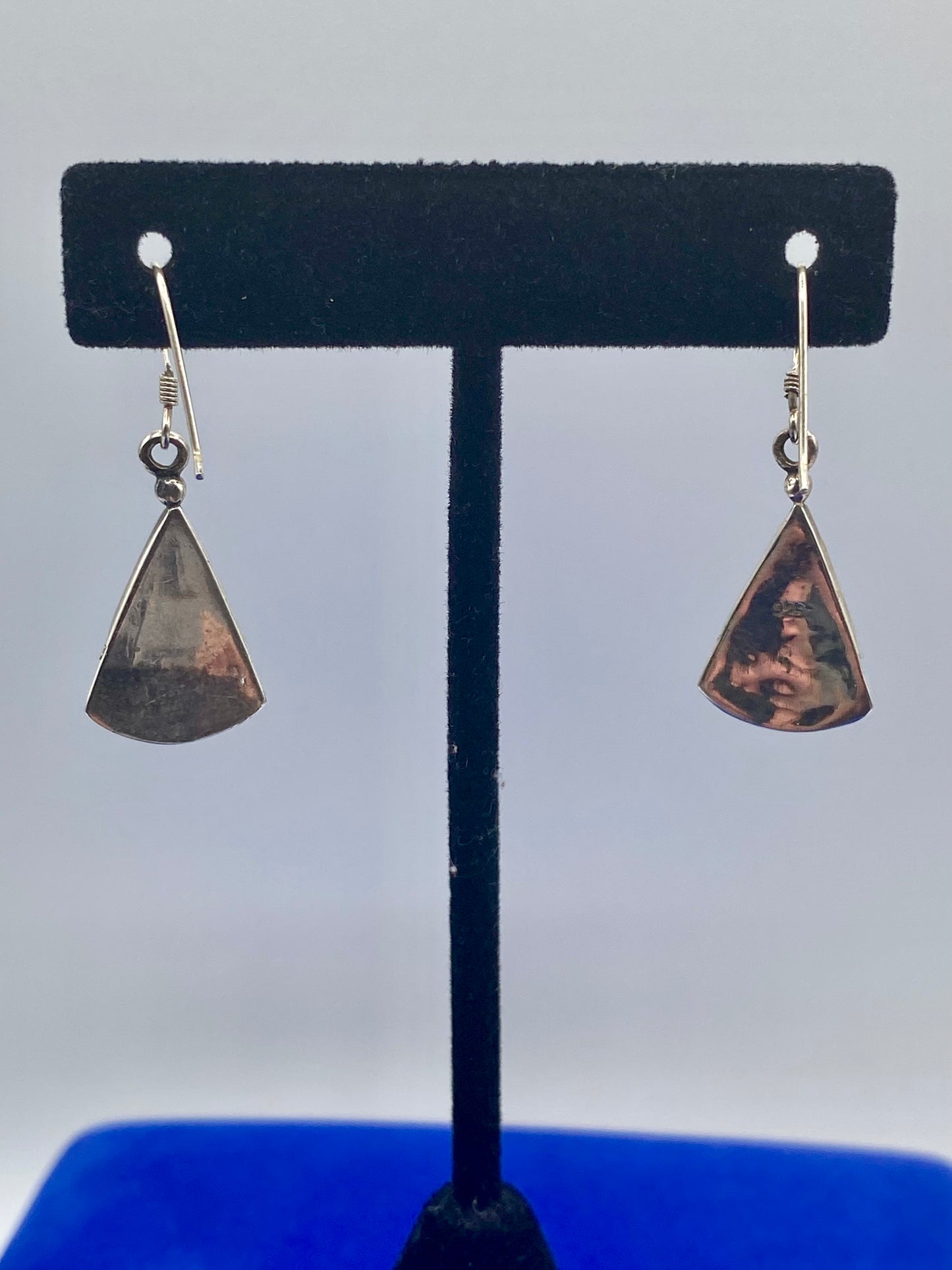 Sterling Silver Turquoise Triangle Earrings