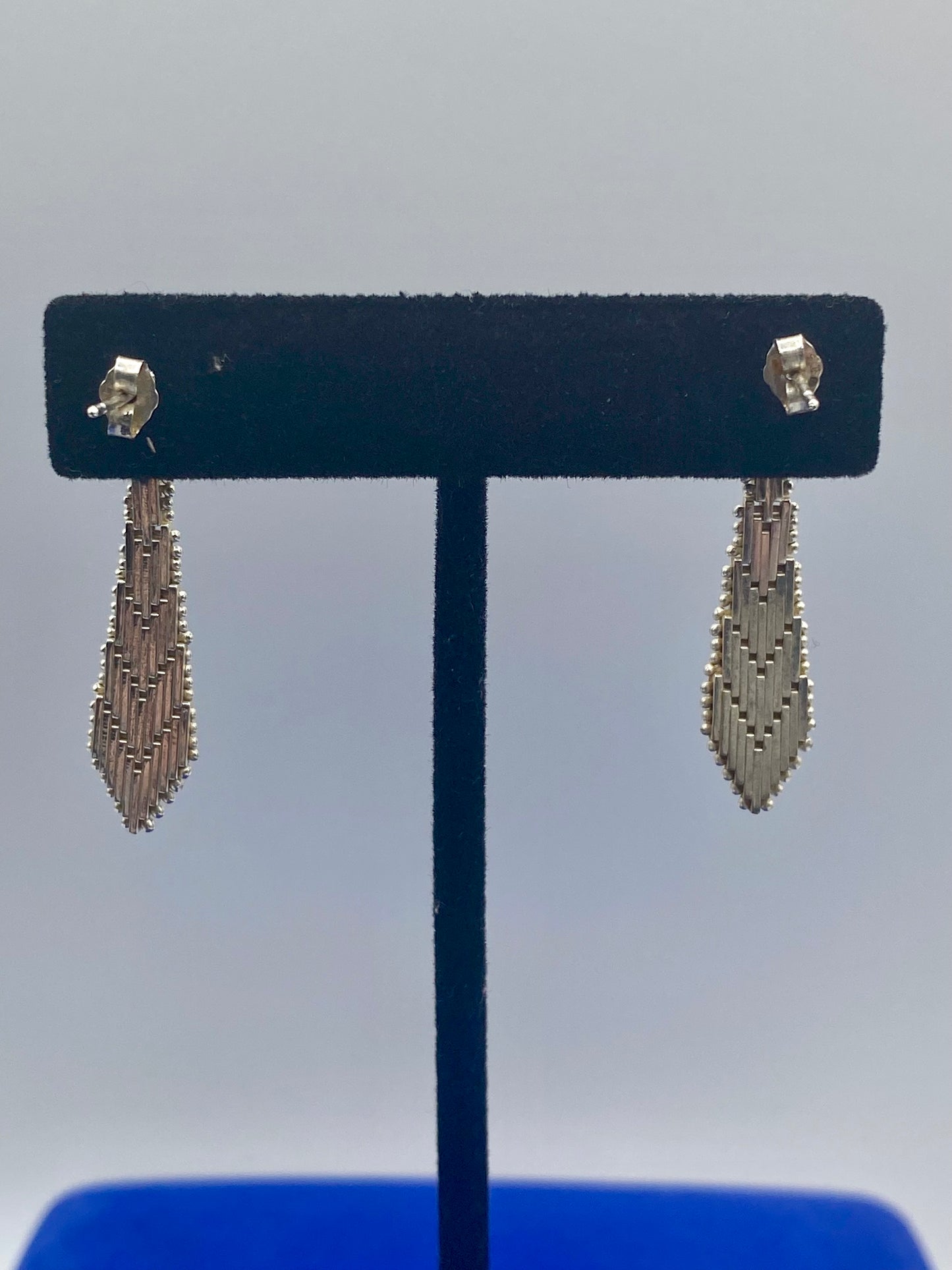 Sterling Silver Herringbone Dangle Earrings