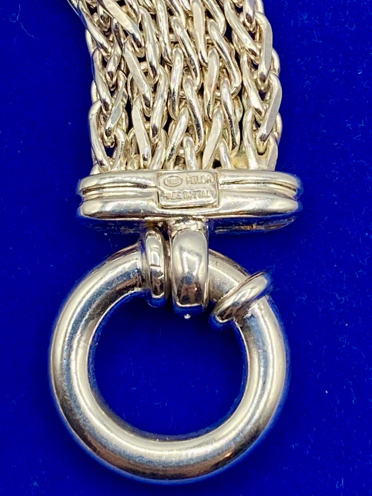 Sterling Silver Milor Italy Multi Chain Bracelet