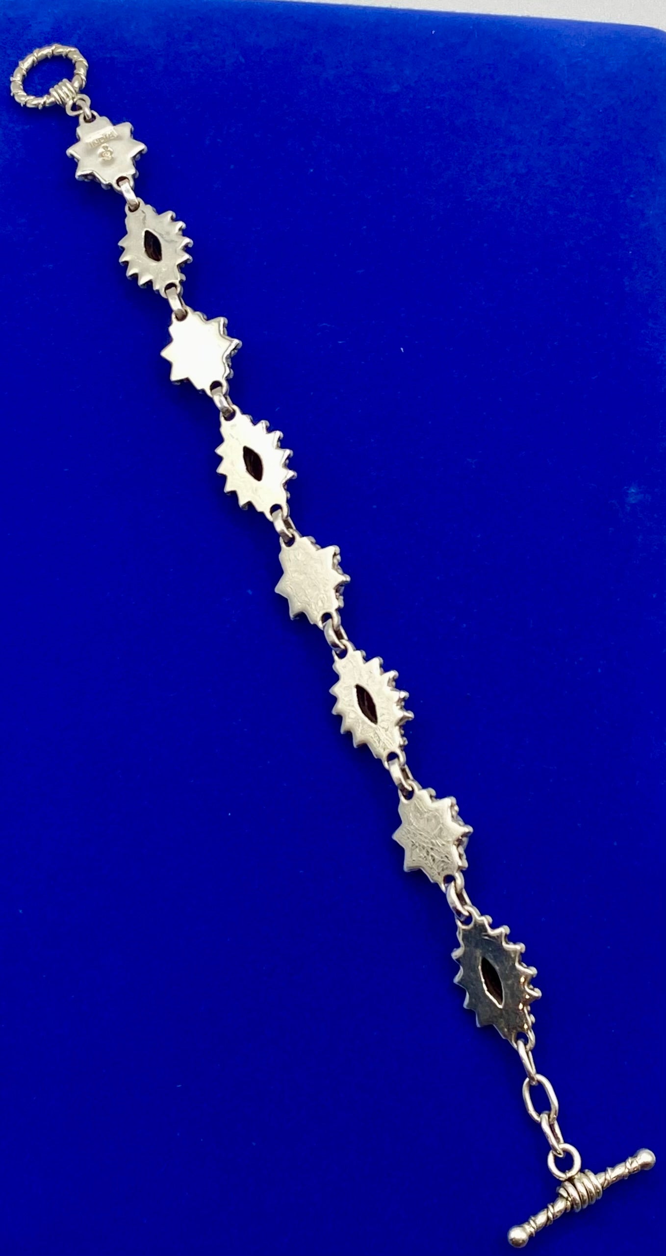 Sterling Silver Doug Paulus Genuine Garnet & Moonstone Bracelet