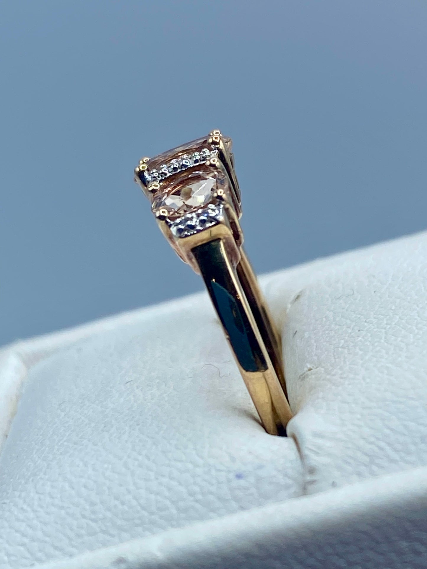 Sterling Silver Blush Tourmaline & Diamond Accent Ring