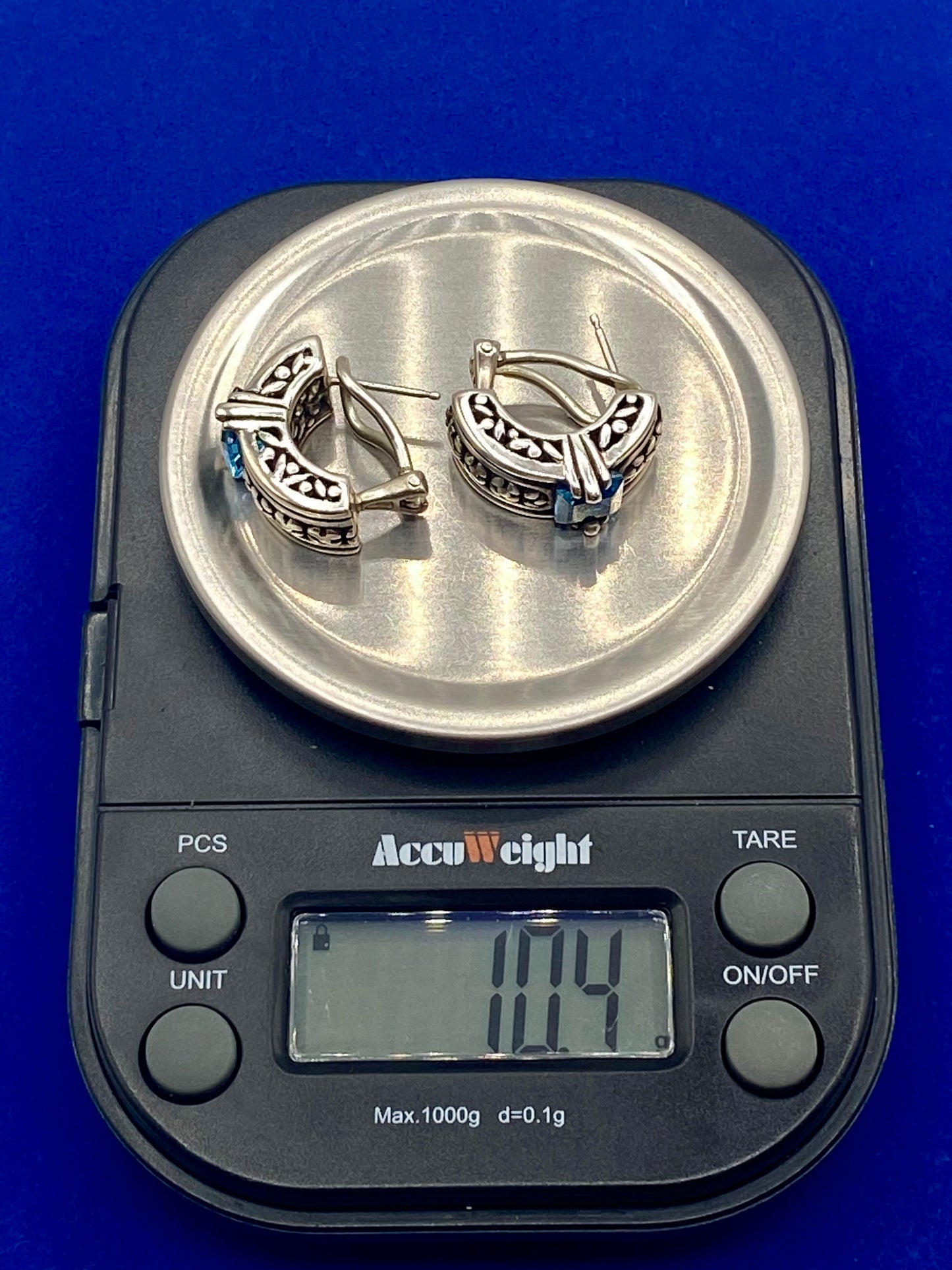 Sterling Silver Blue Topaz Earrings