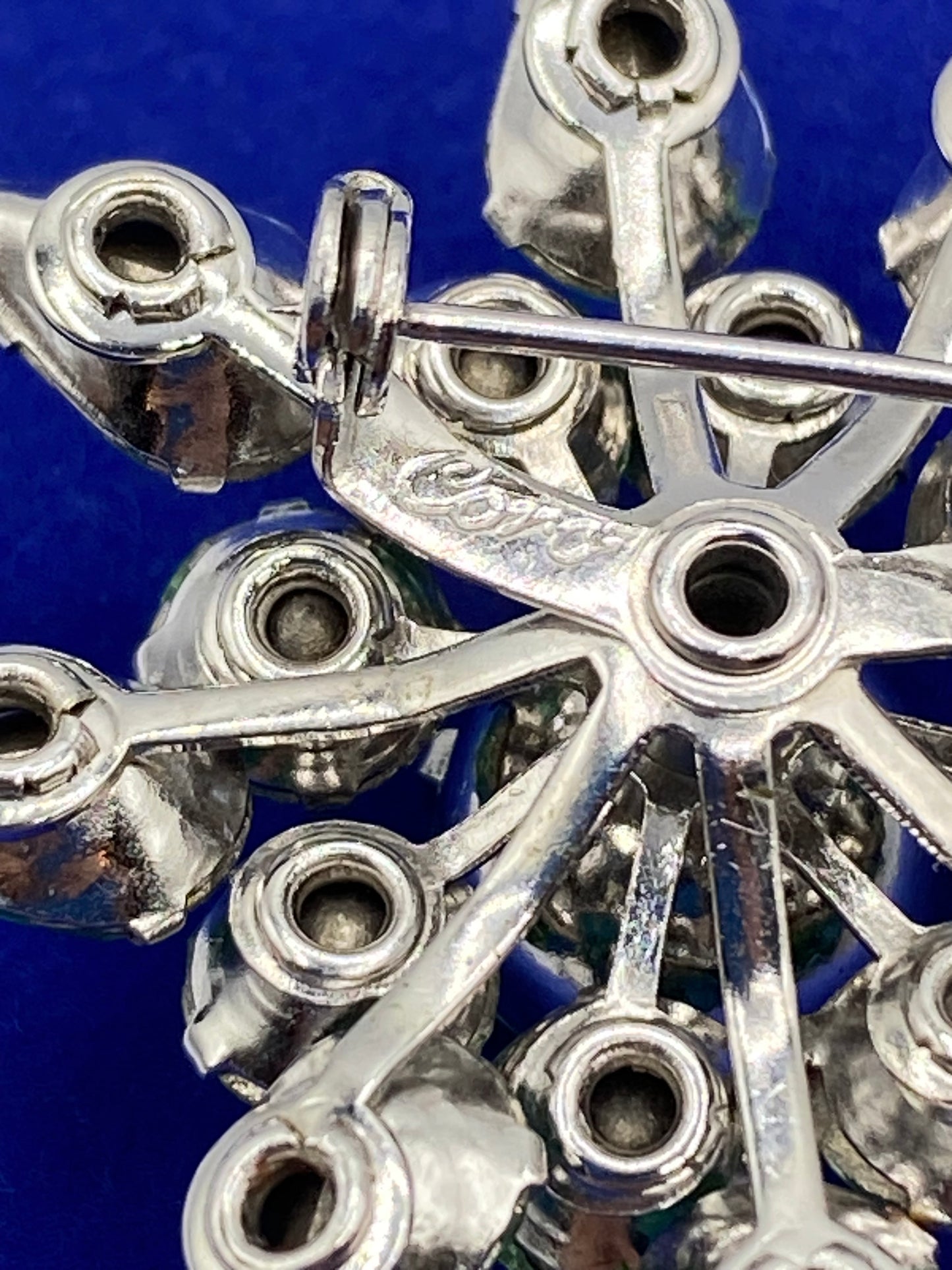 Coro Uranium Rhinestone Brooch