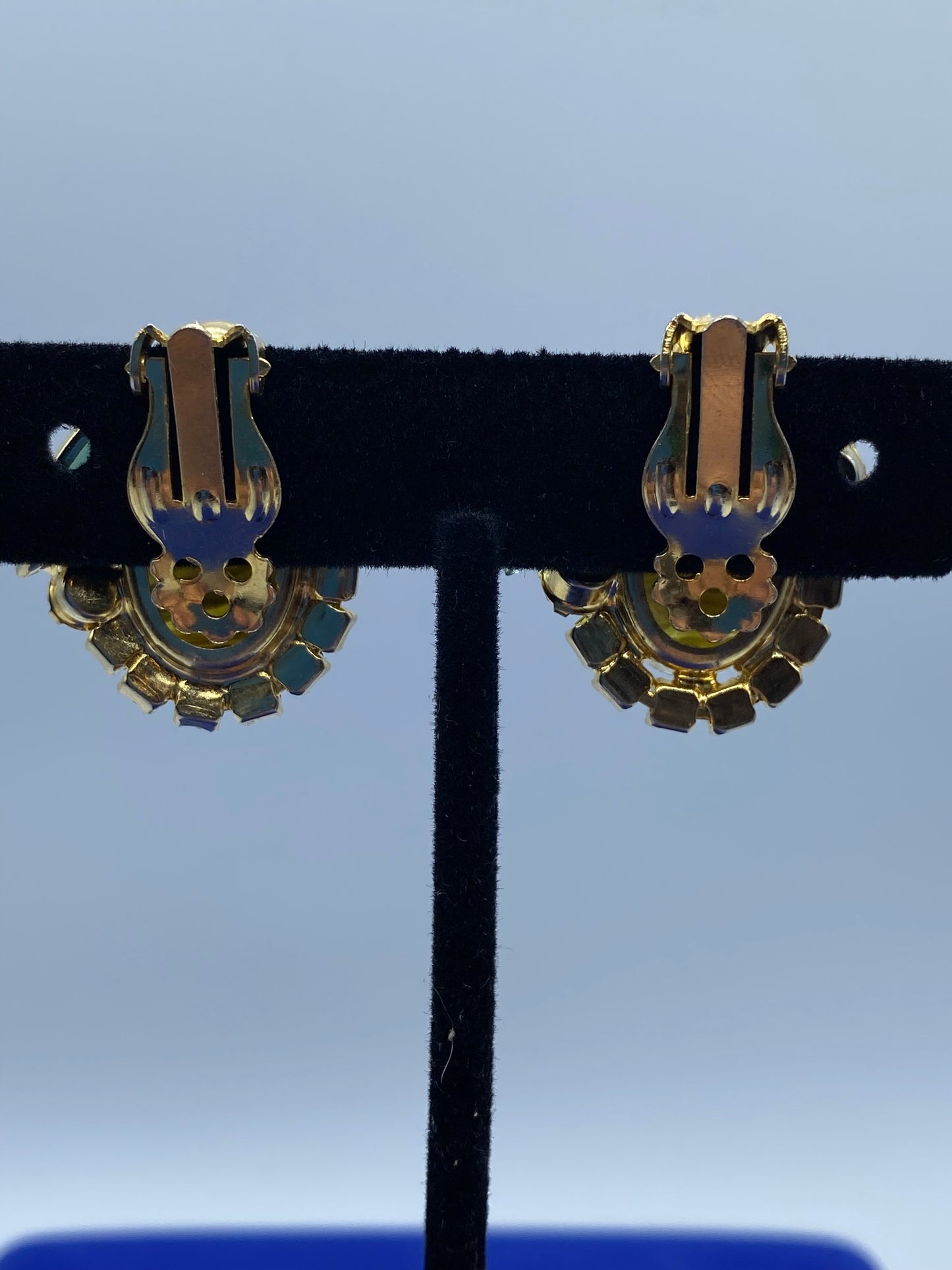 Juliana D&E Green Rhinestone Clip Ons