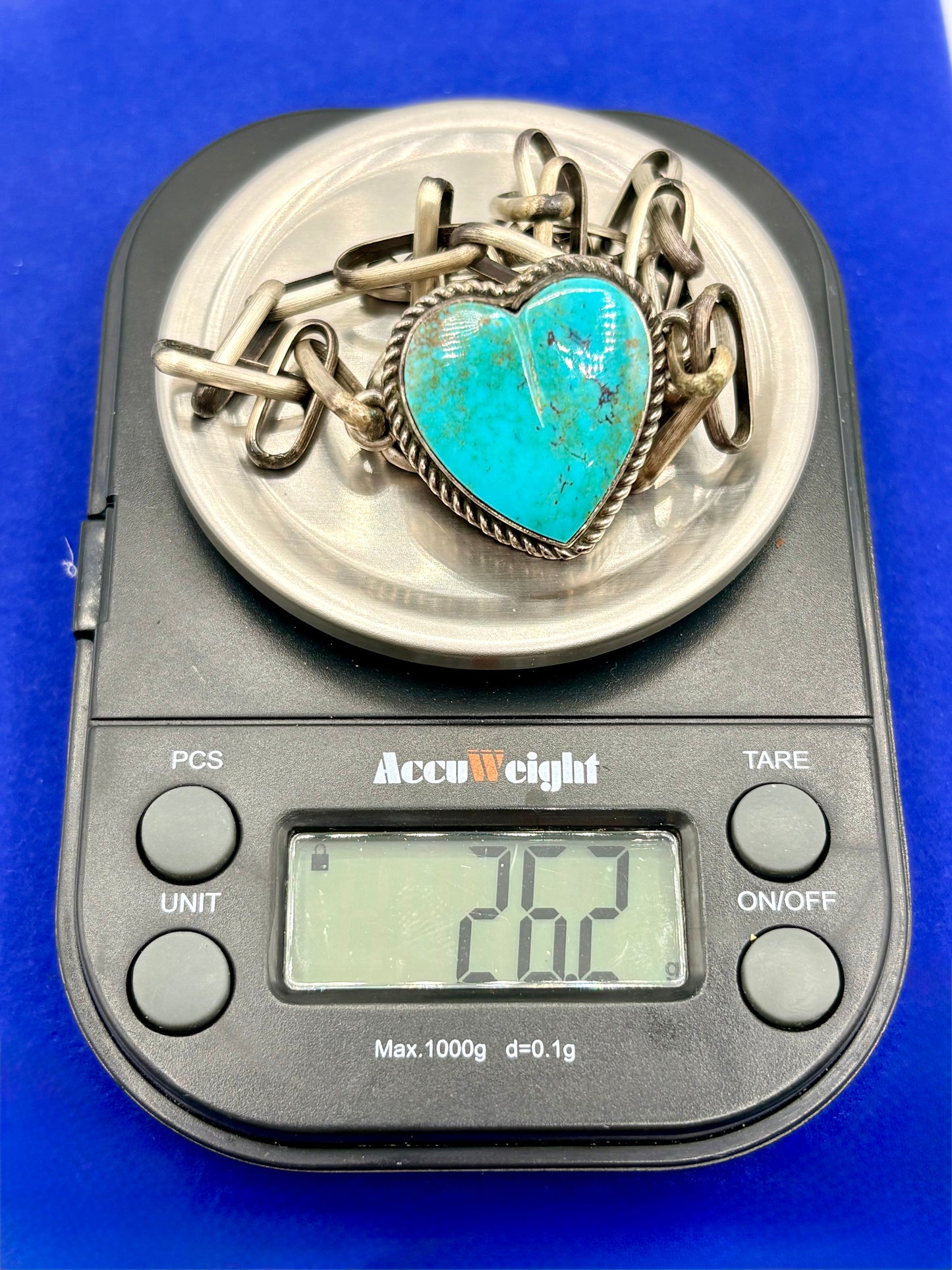 Sterling Silver Native Leigha Cleveland Turquoise Heart Necklace