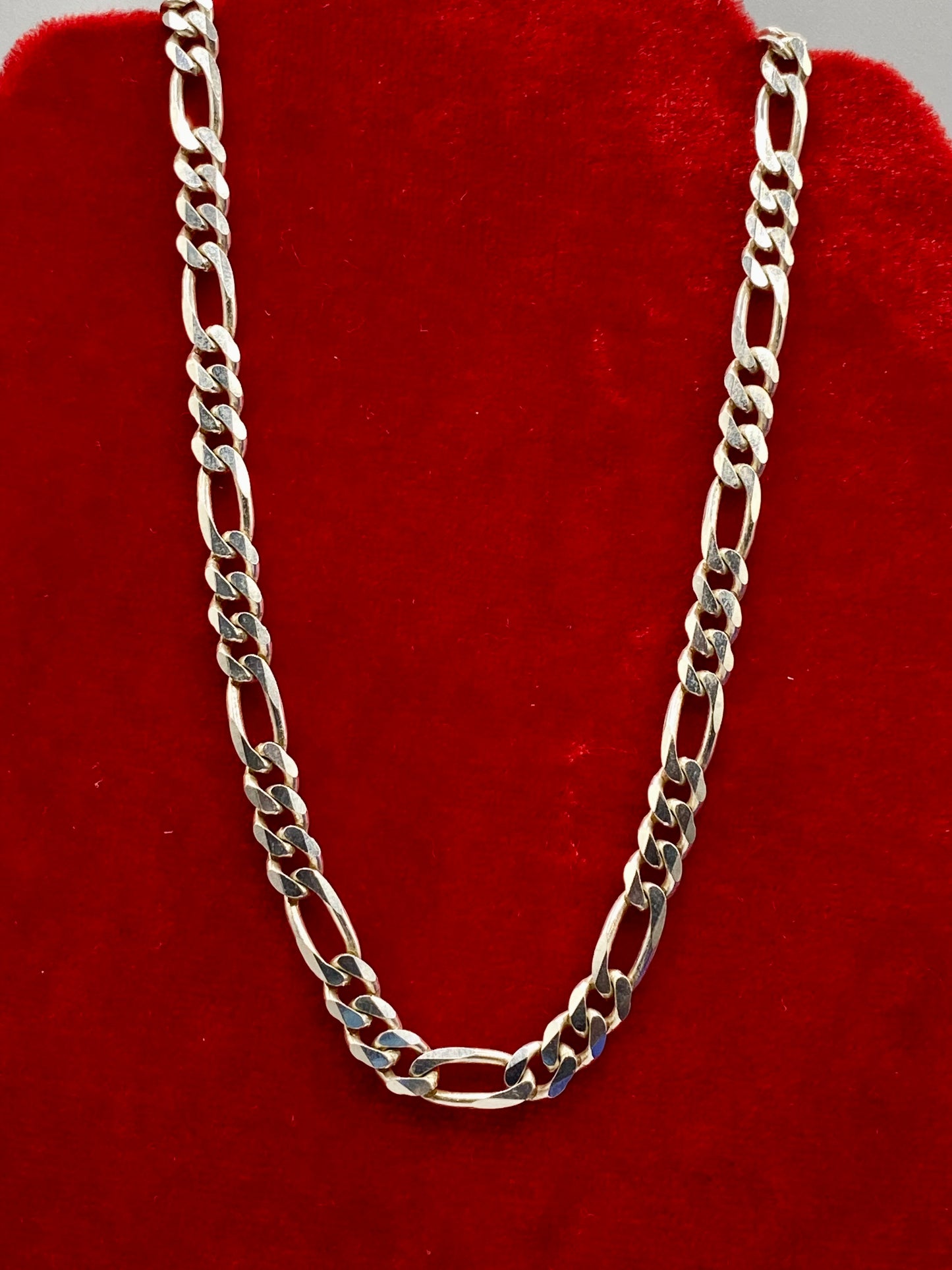 Sterling Silver Italy Figaro Chain Necklace