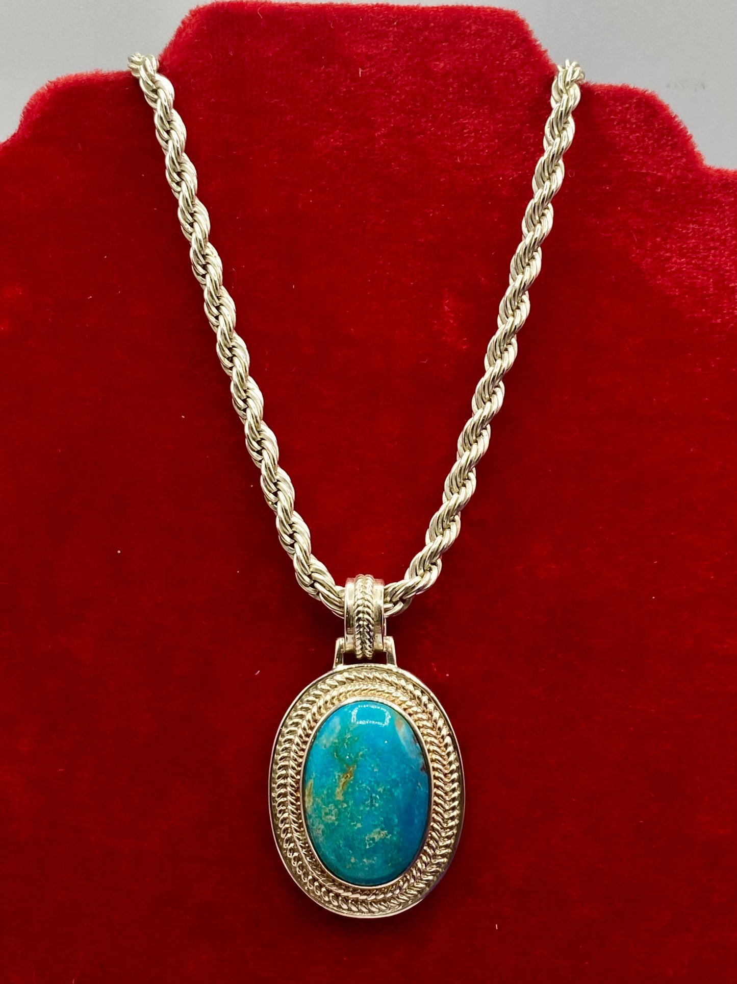 Whitney Kelly Sterling Silver Oval Turquoise Gemstone Necklace