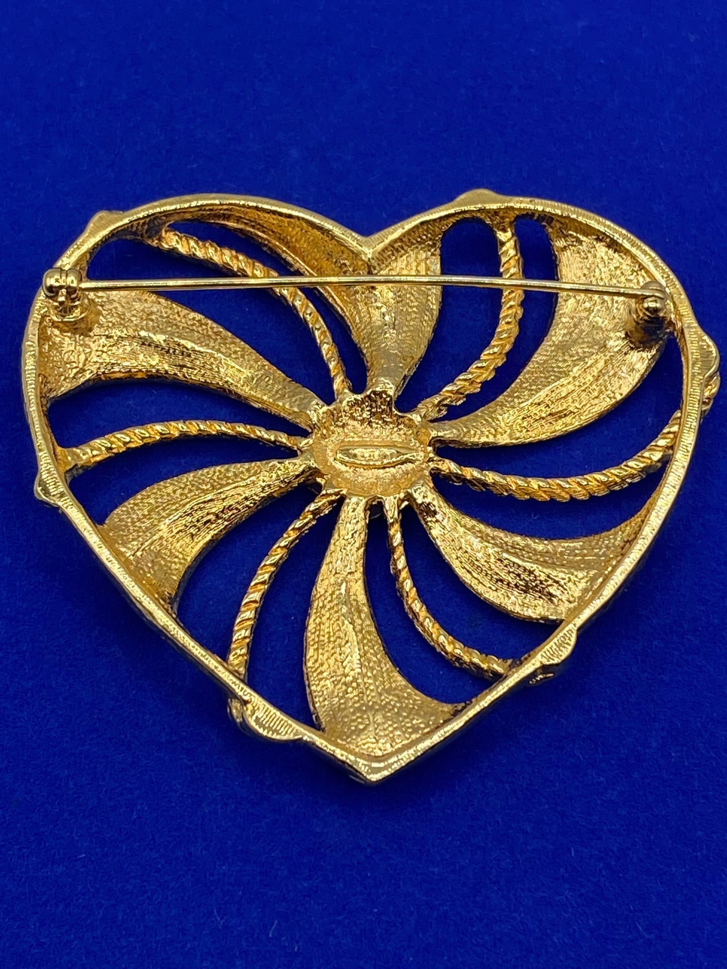 Avon Rhinestone Heart Brooch