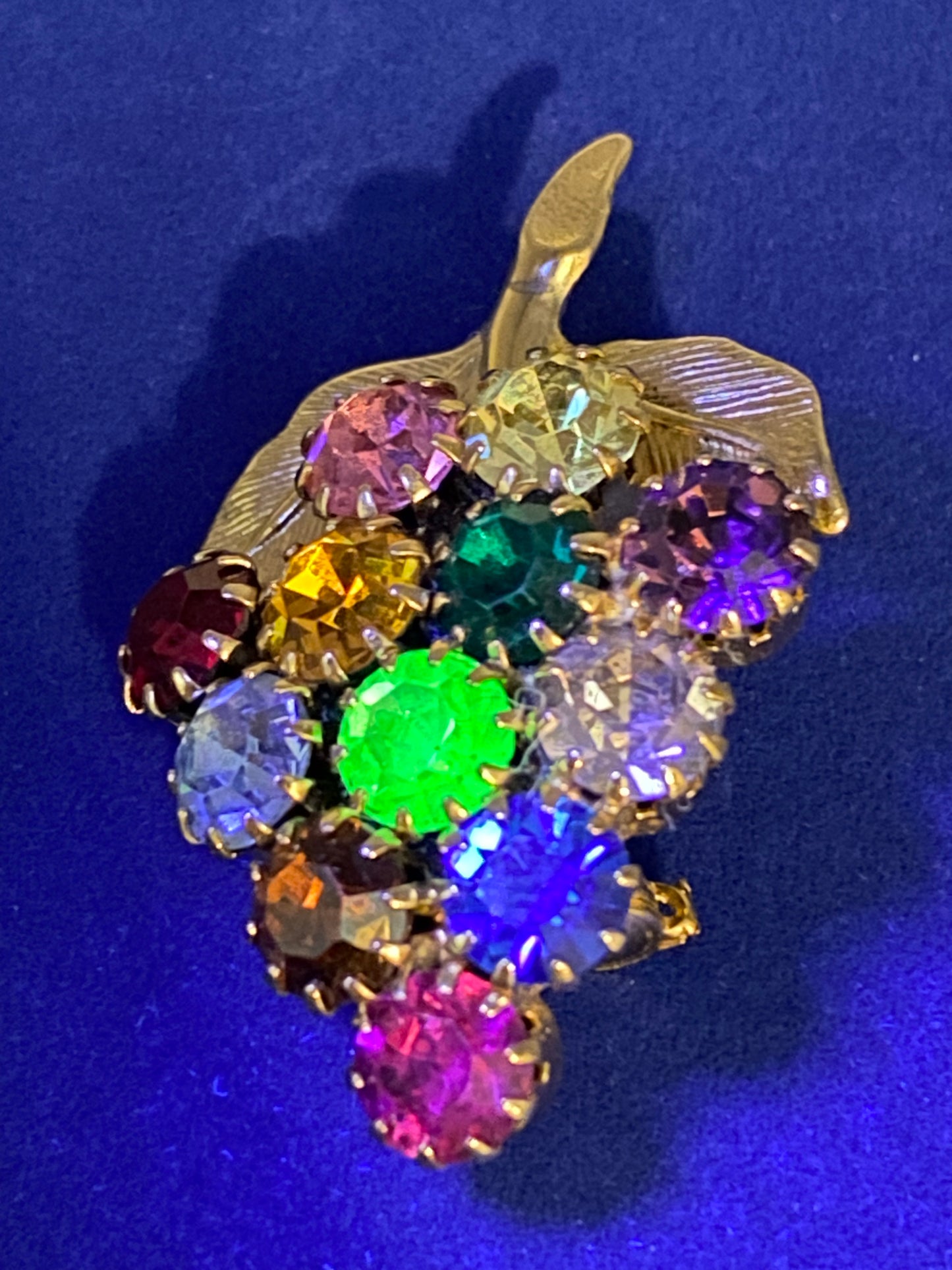 Rhinestone Grape Brooch