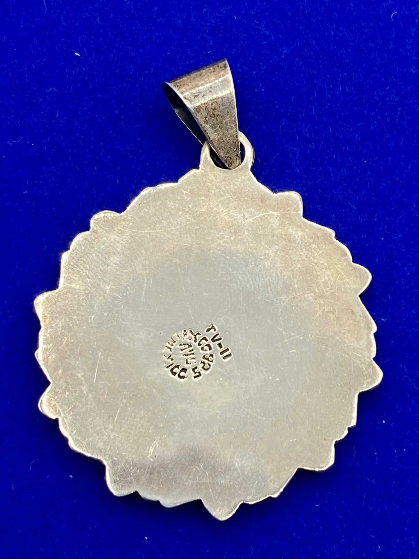 Vintage Mexico Taxco Mayan Aztec Calendar Sterling Silver Pendant