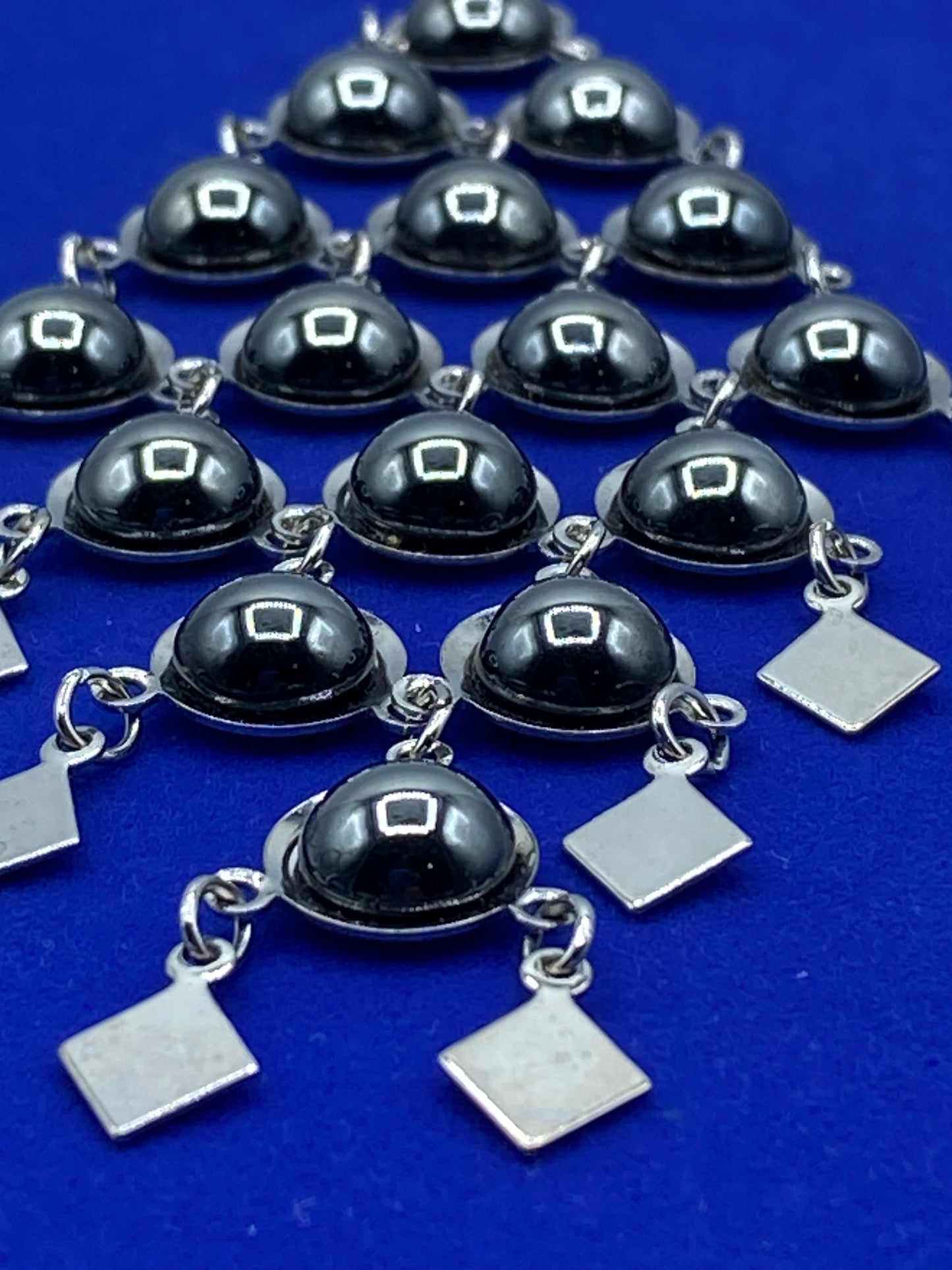 Hematite Silver Tone Dangle Pendant
