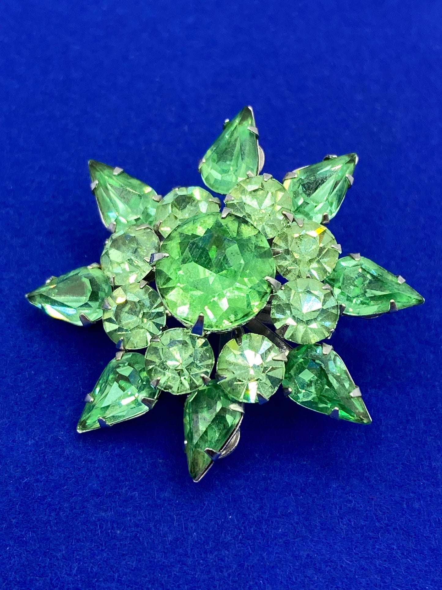 Coro Uranium Rhinestone Brooch
