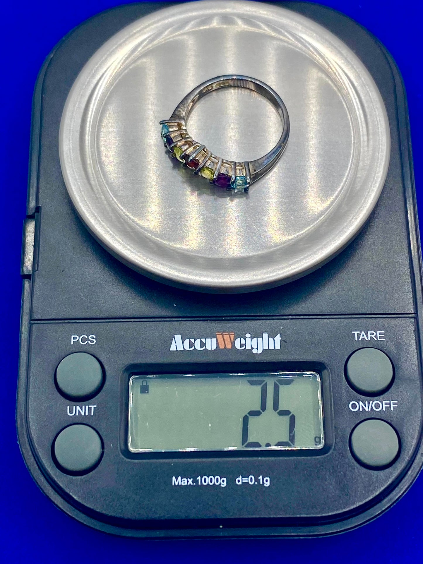 Sterling Silver Multi Gemstone Stacker Ring