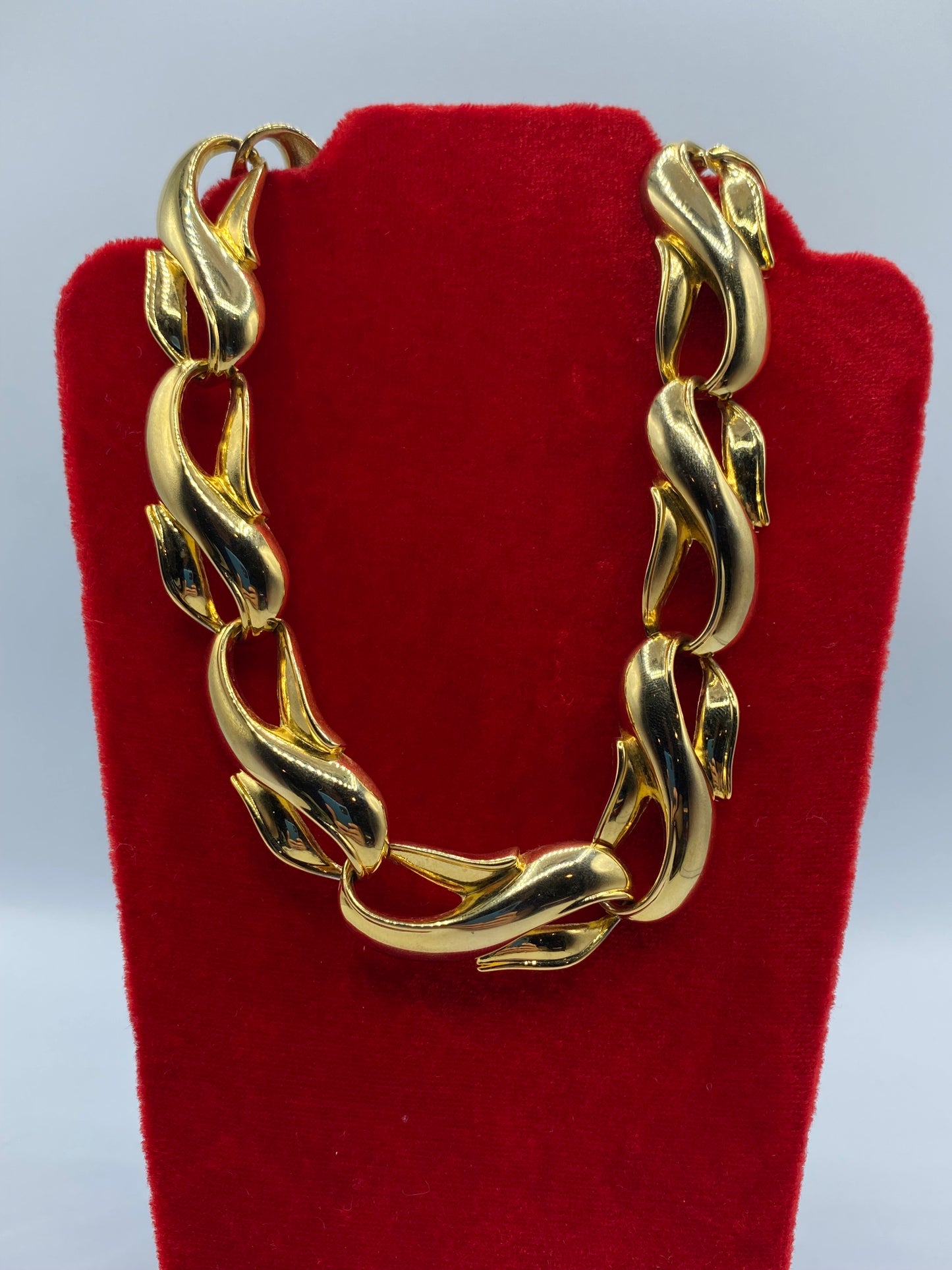 Vintage Gold Tone Statement Necklace