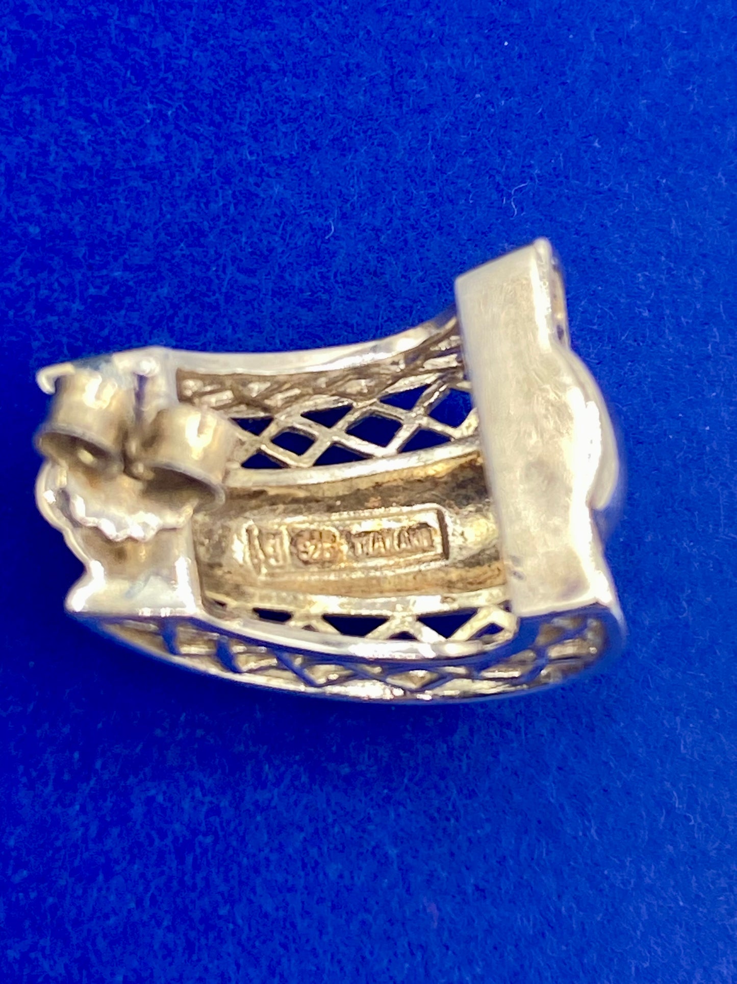 Fancy Thailand Sterling Silver Hoop Earrings