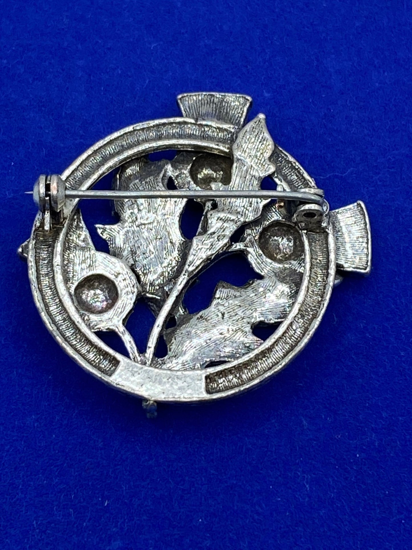 Vintage Silver Tone Scottish Thistle Brooch
