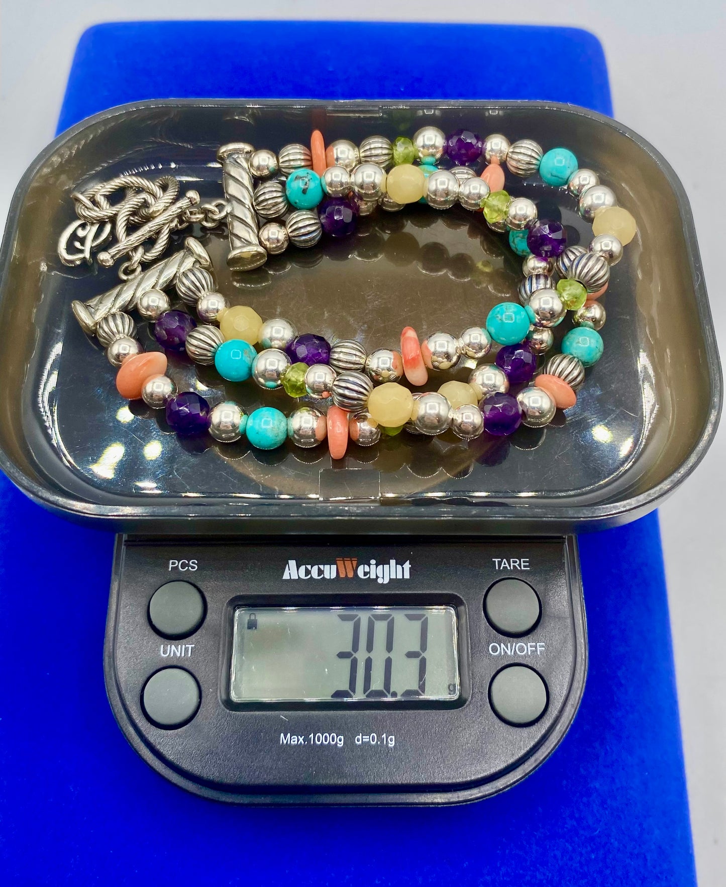 Sterling Silver Multi Gemstone Carolyn Pollack Relios Multi Strand Bracelet