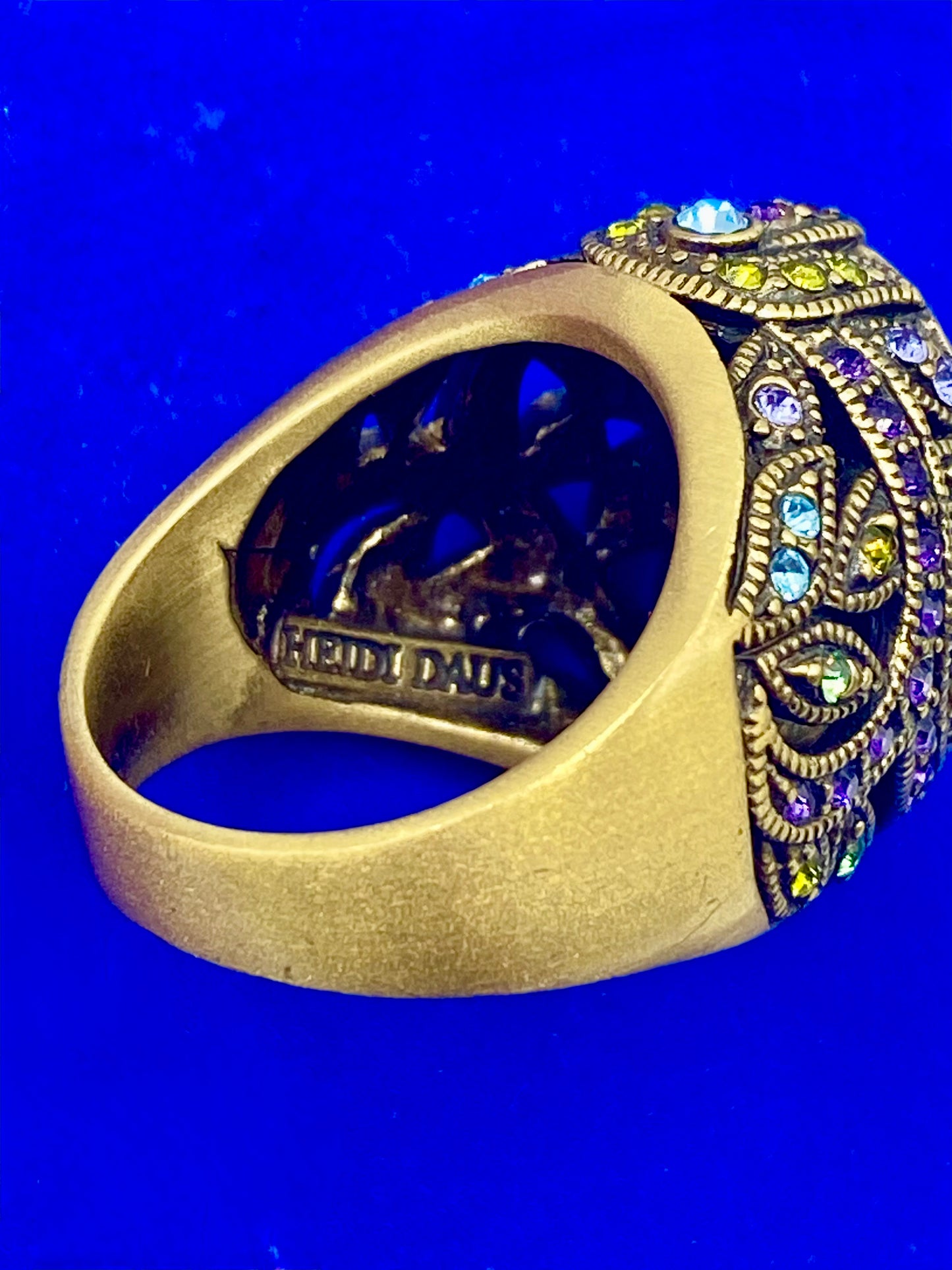 Heidi Daus “Delight in Tanzanite Swarovski Crystal Dome Ring