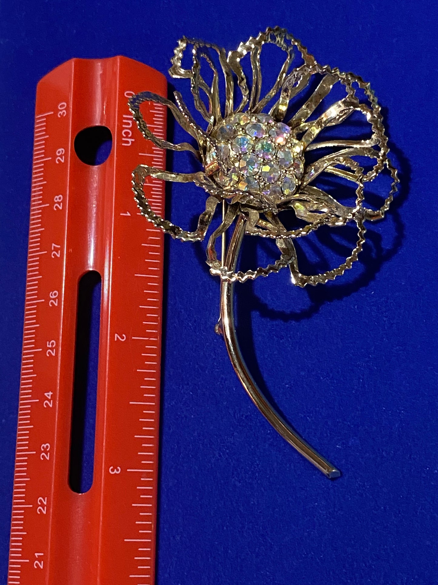 Vintage Sarah Coventry AB Flower Brooch