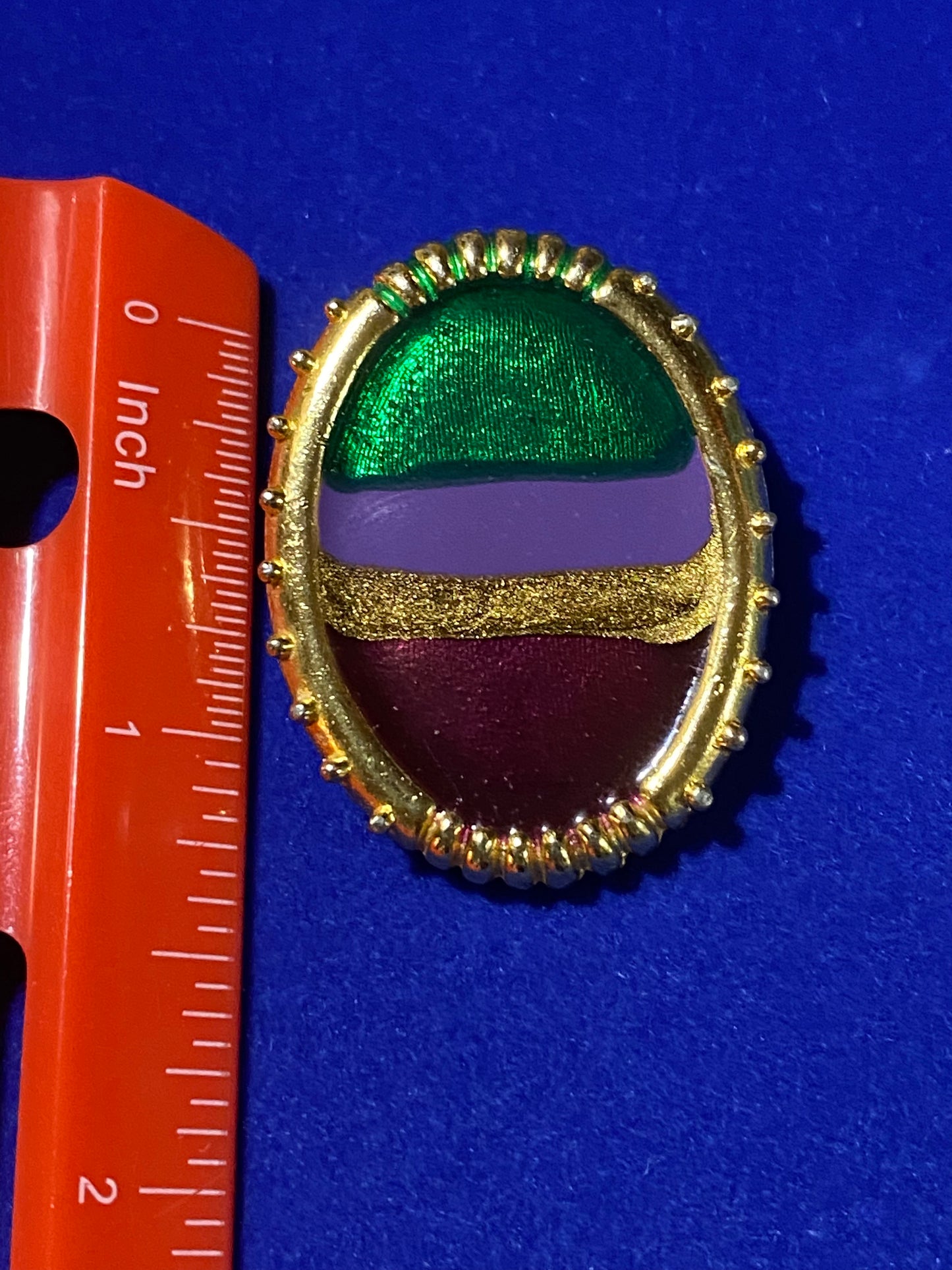 Vintage Enamel Gold Tone Clip Ons