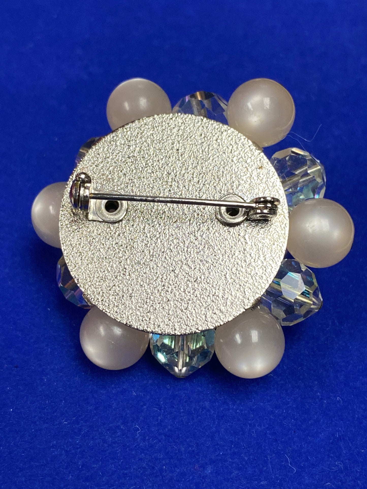 Vintage AB Crystal & Moon-glow Brooch
