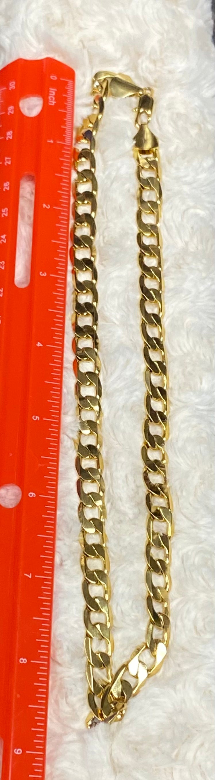 Contemporary Gold Tone Cuban Link Chain