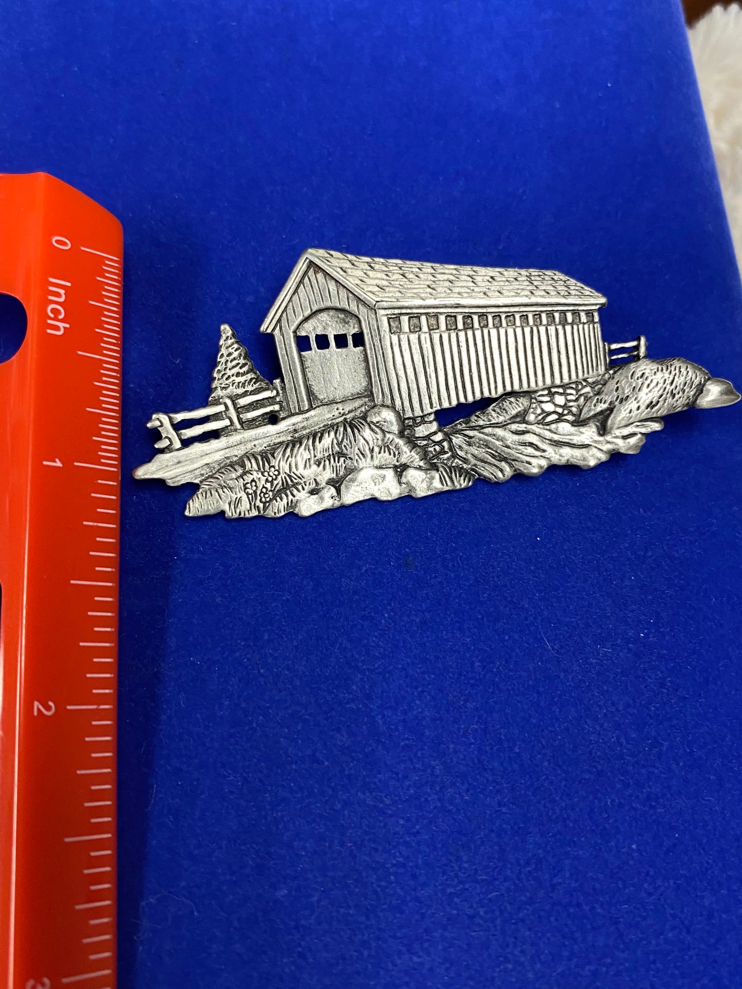 Vintage JJ Covered Bridge Brooch