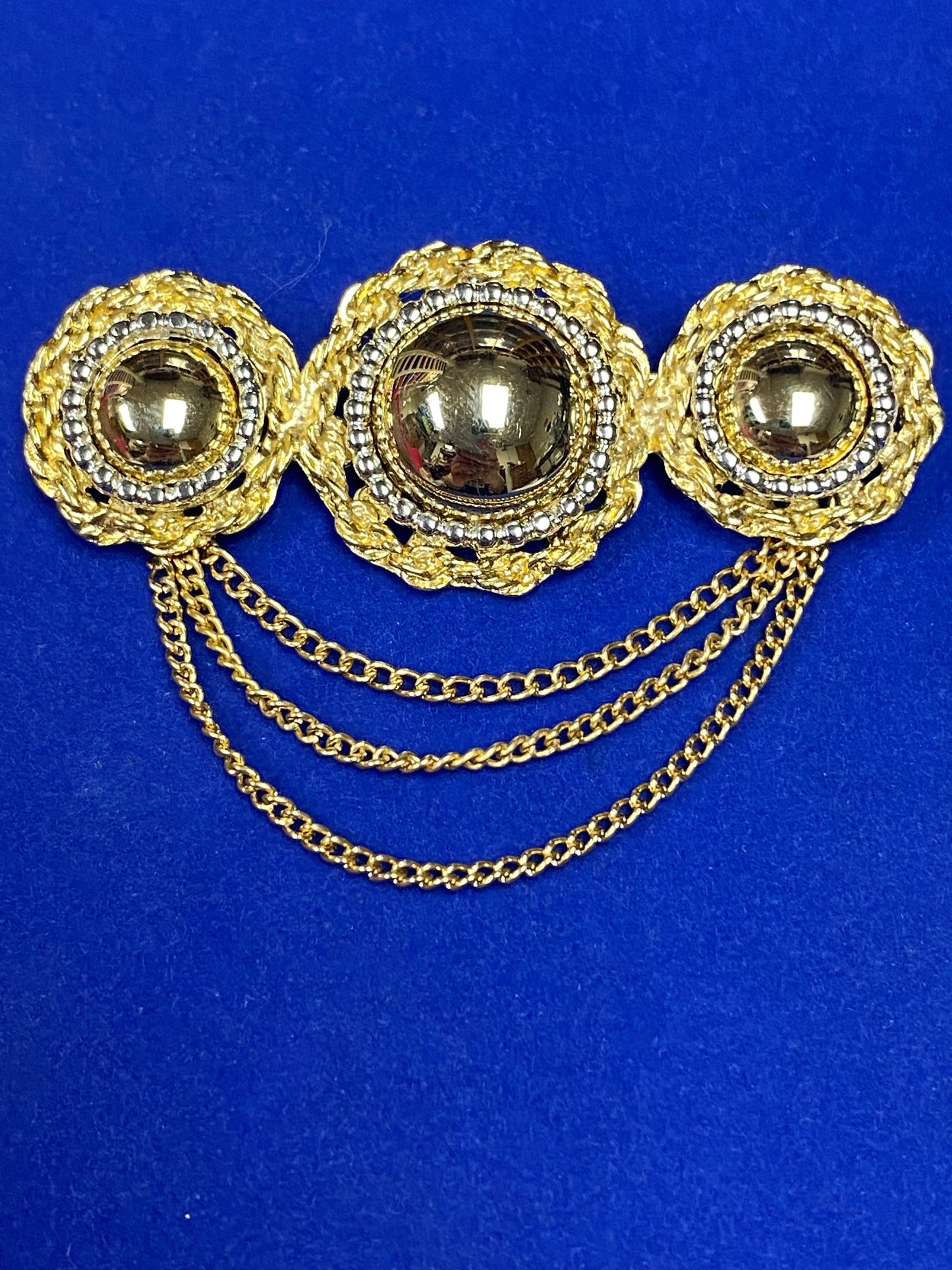 Vintage Gold Tone Chatelaine Brooch