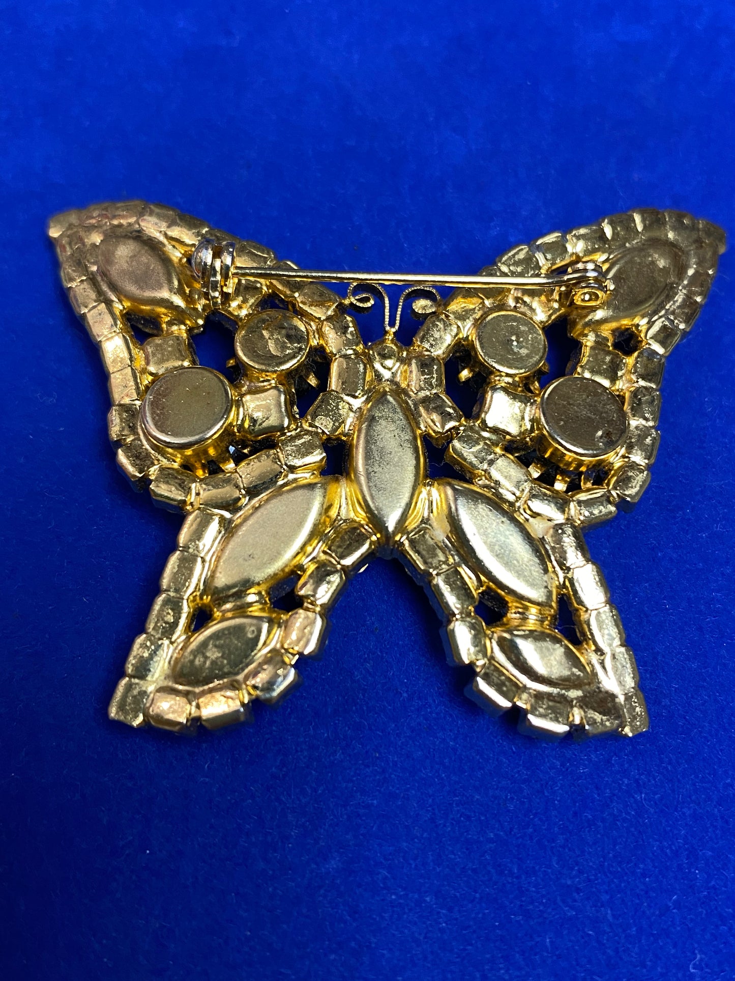 Vintage Rhinestone Butterfly Brooch