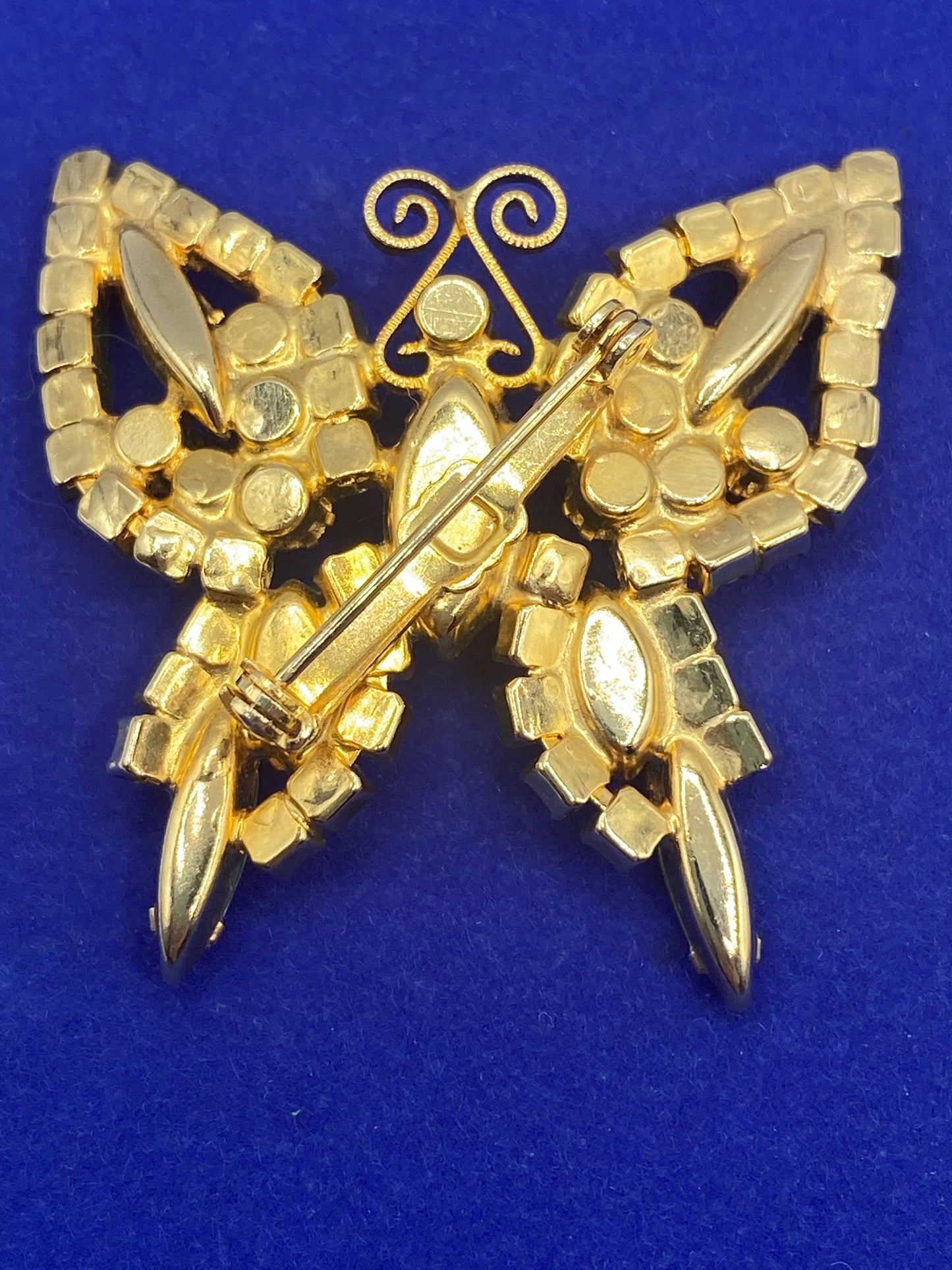 Vintage Rhinestone Butterfly Brooch