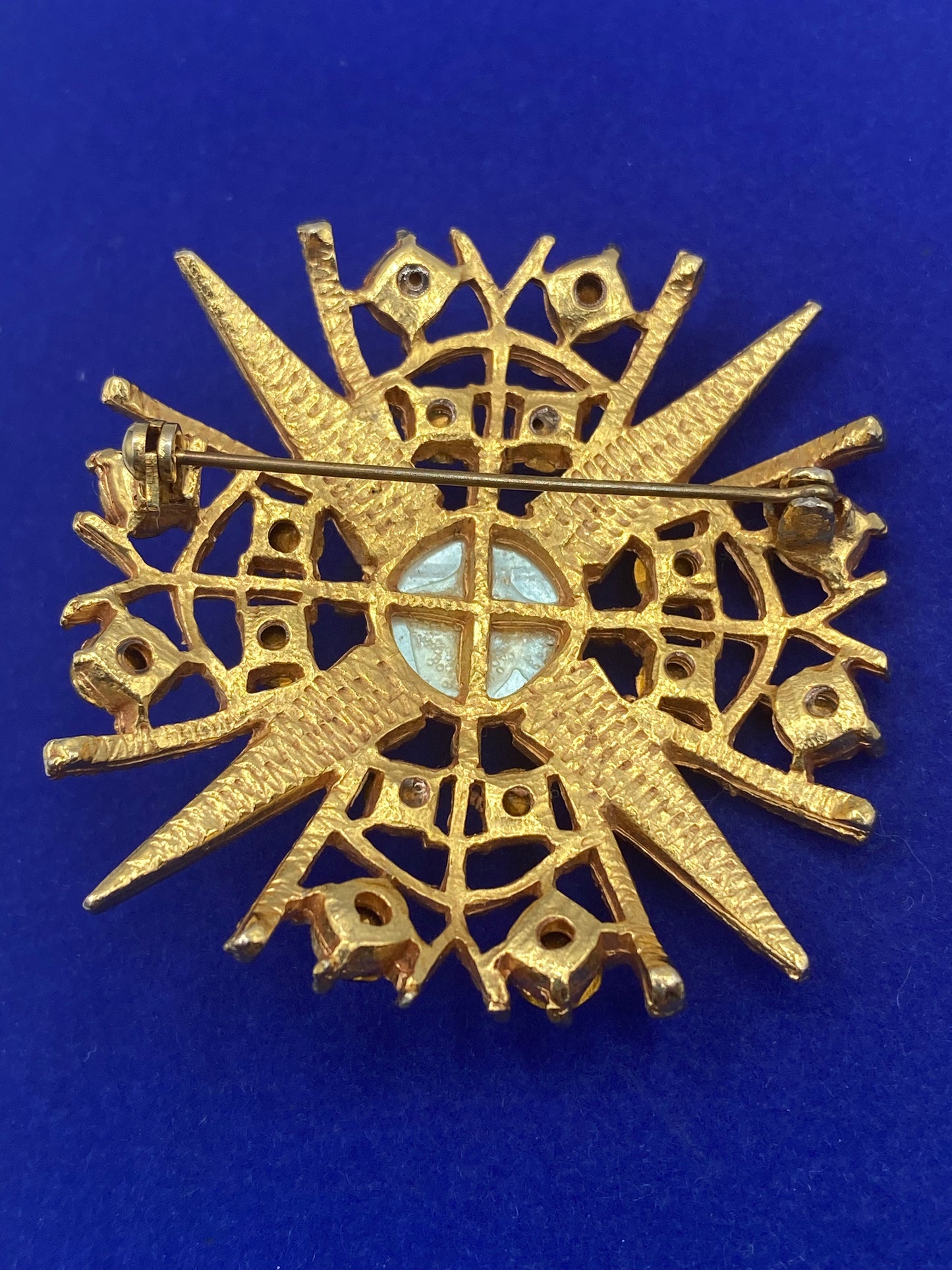 Vintage Rhinestone Starburst Brooch