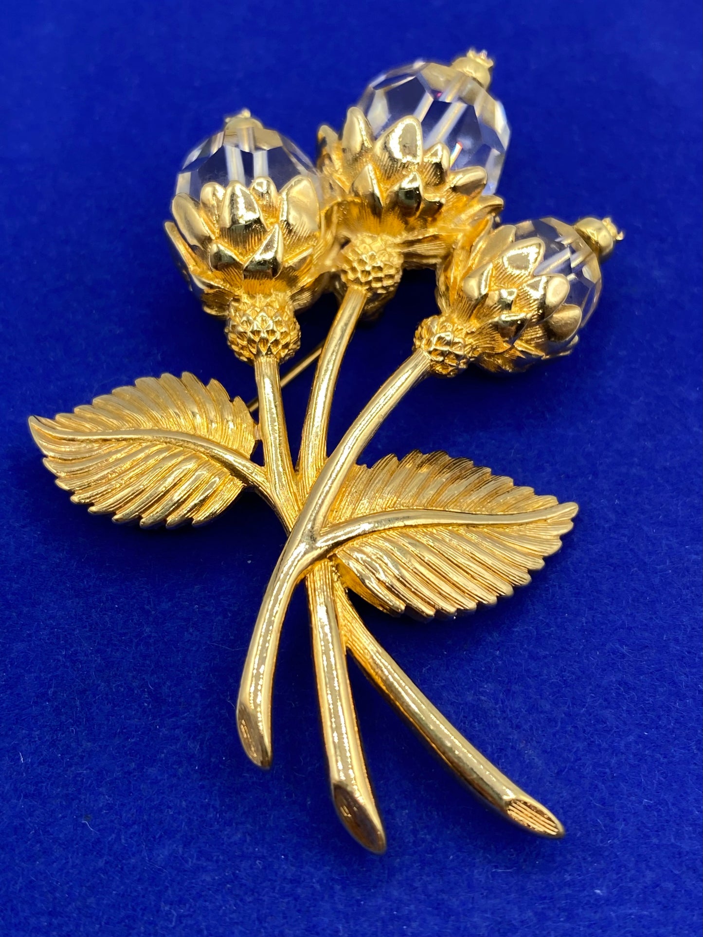 Vintage Swarovski Crystal Gold Tone Brooch
