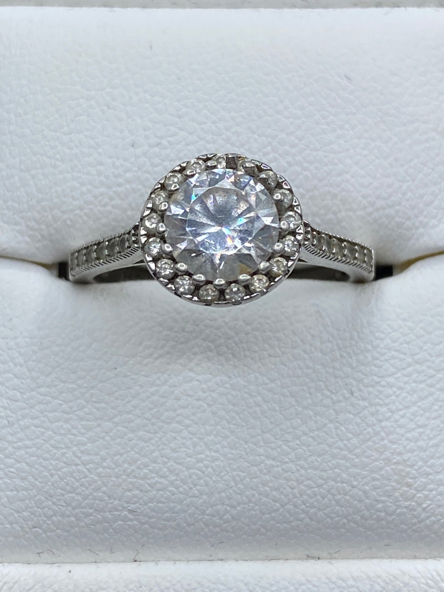 Sterling Silver CZ Round Ring