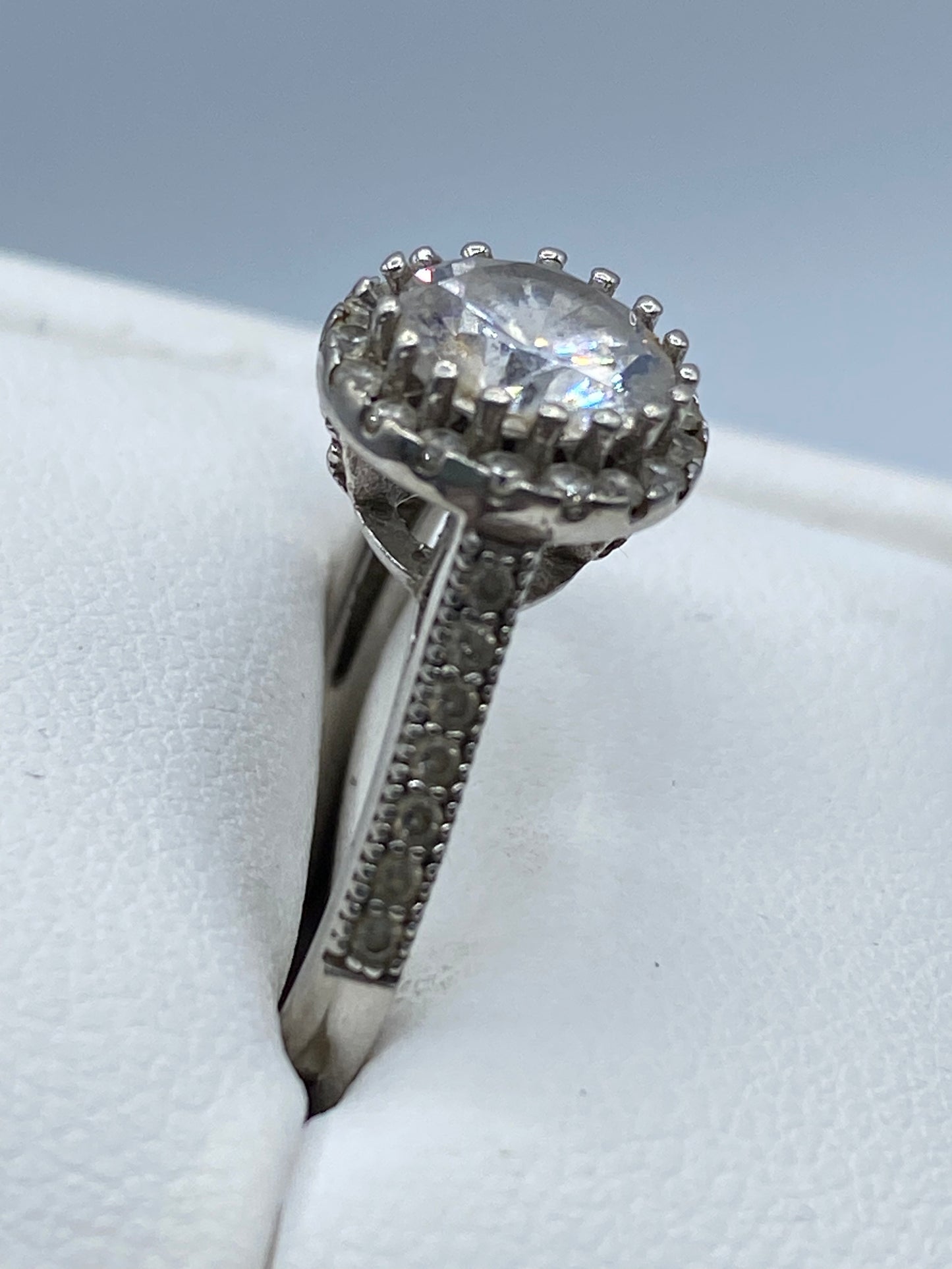 Sterling Silver CZ Round Ring