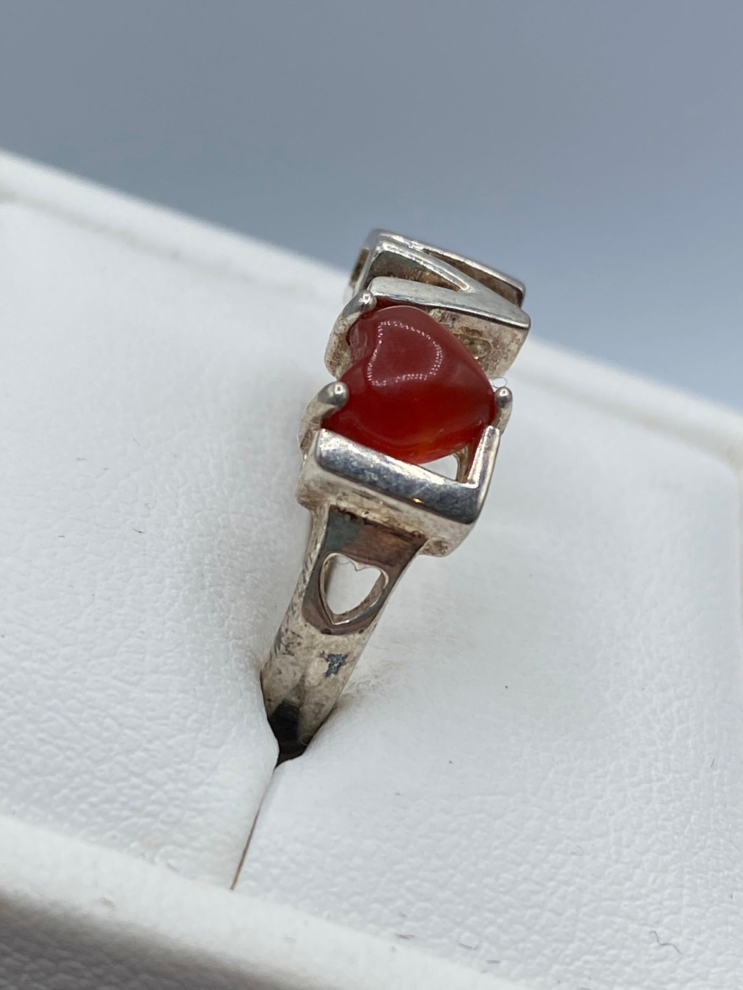 Sterling Silver Carnelian Love Ring