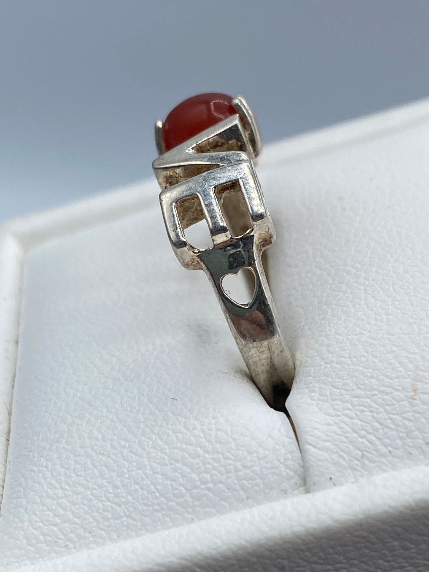 Sterling Silver Carnelian Love Ring