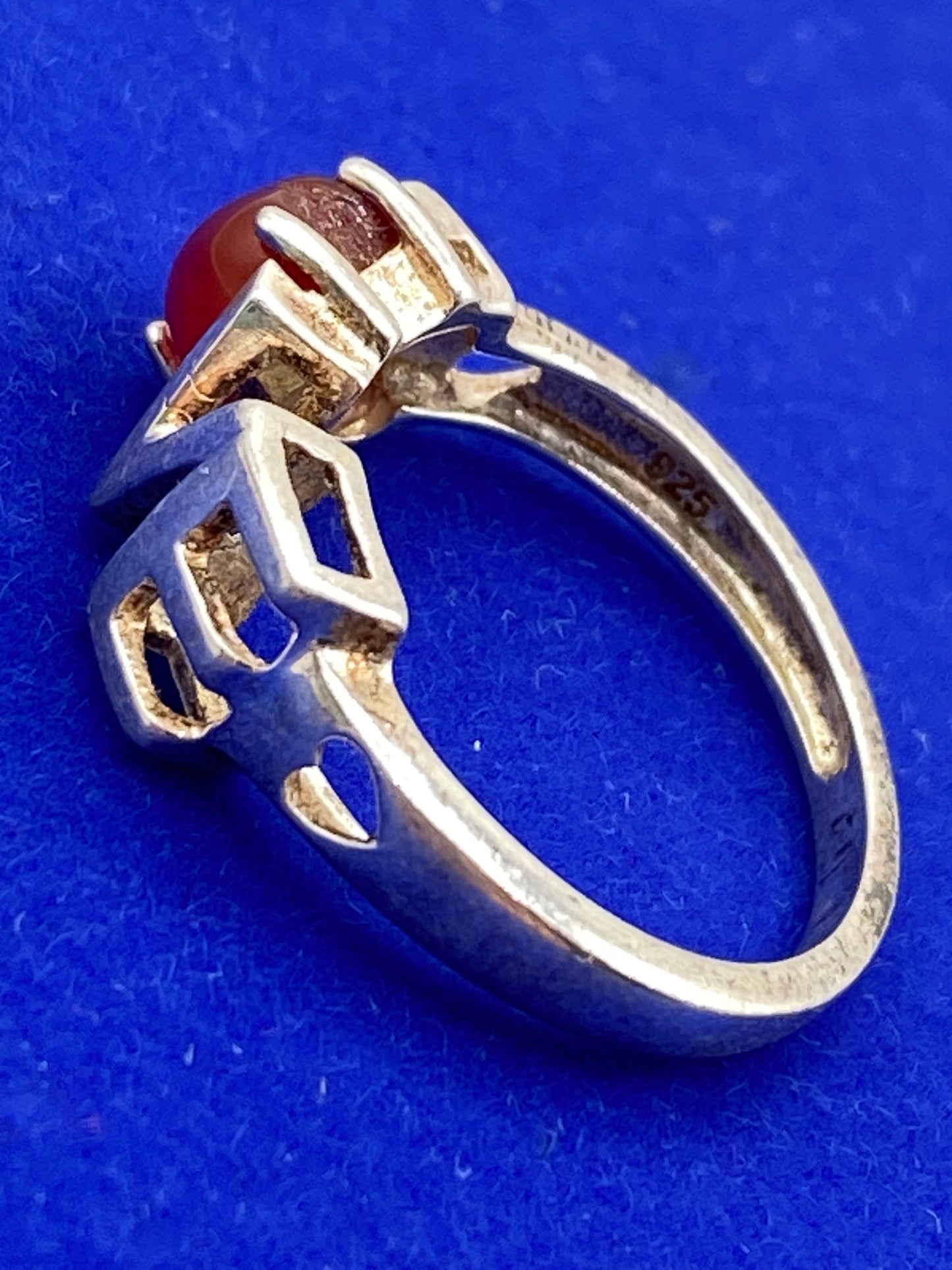 Sterling Silver Carnelian Love Ring